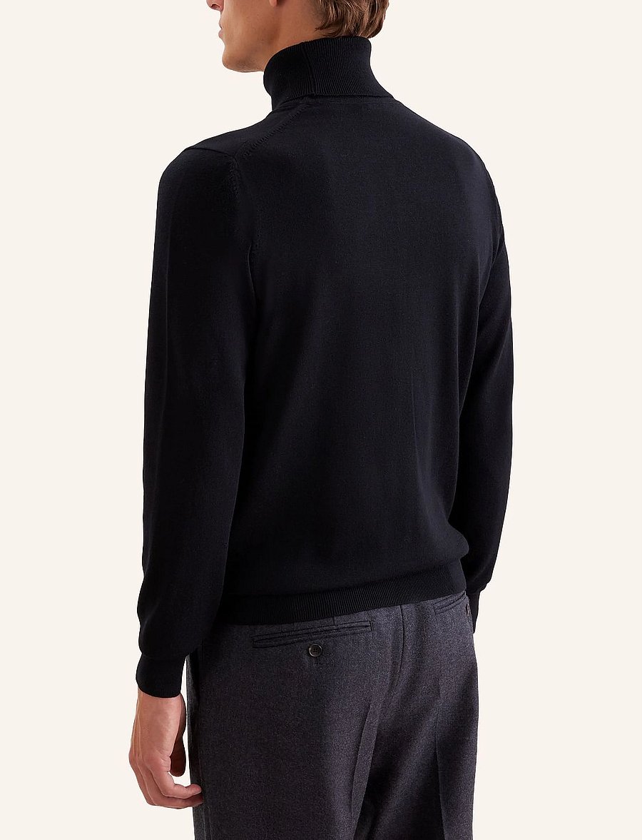 Seidensticker - Sweater knit Regular - rullekraver - real black - 4