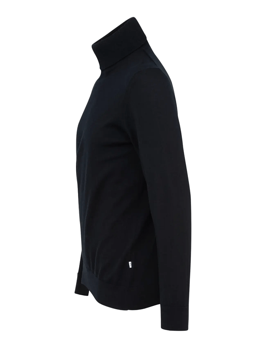 Seidensticker - Sweater knit Regular - rullekraver - real black - 2