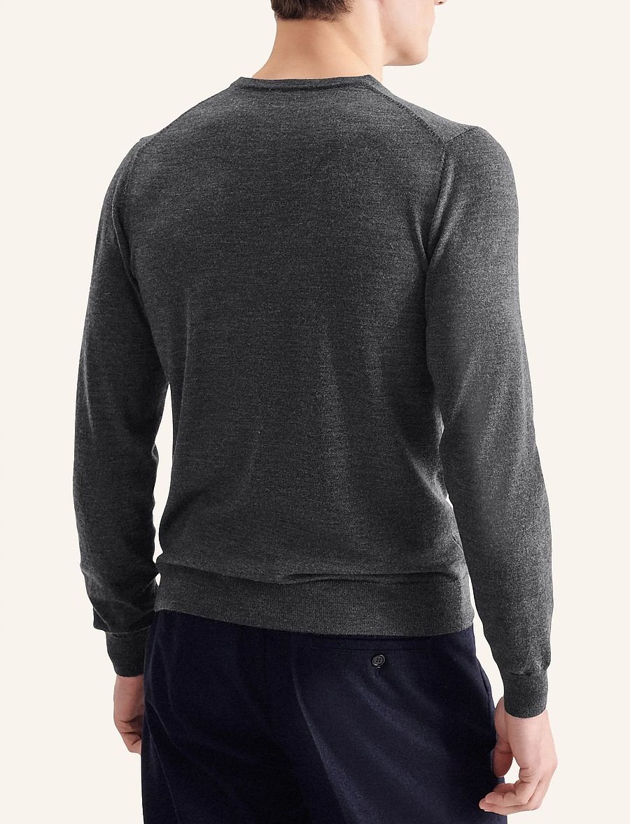 Seidensticker - Sweater knit Regular - rund hals - anthra melange - 4