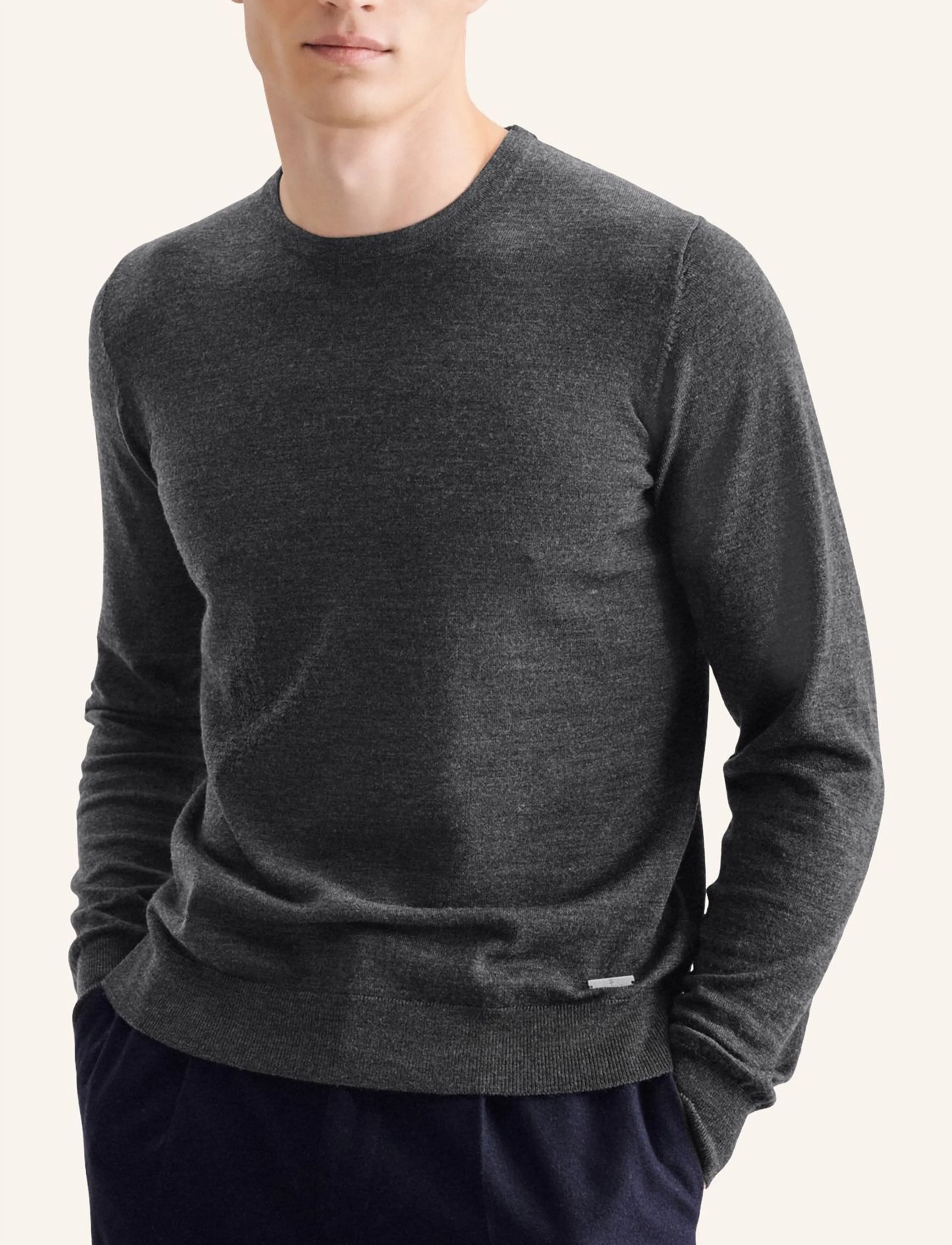 Seidensticker - Sweater knit Regular - rund hals - anthra melange - 5