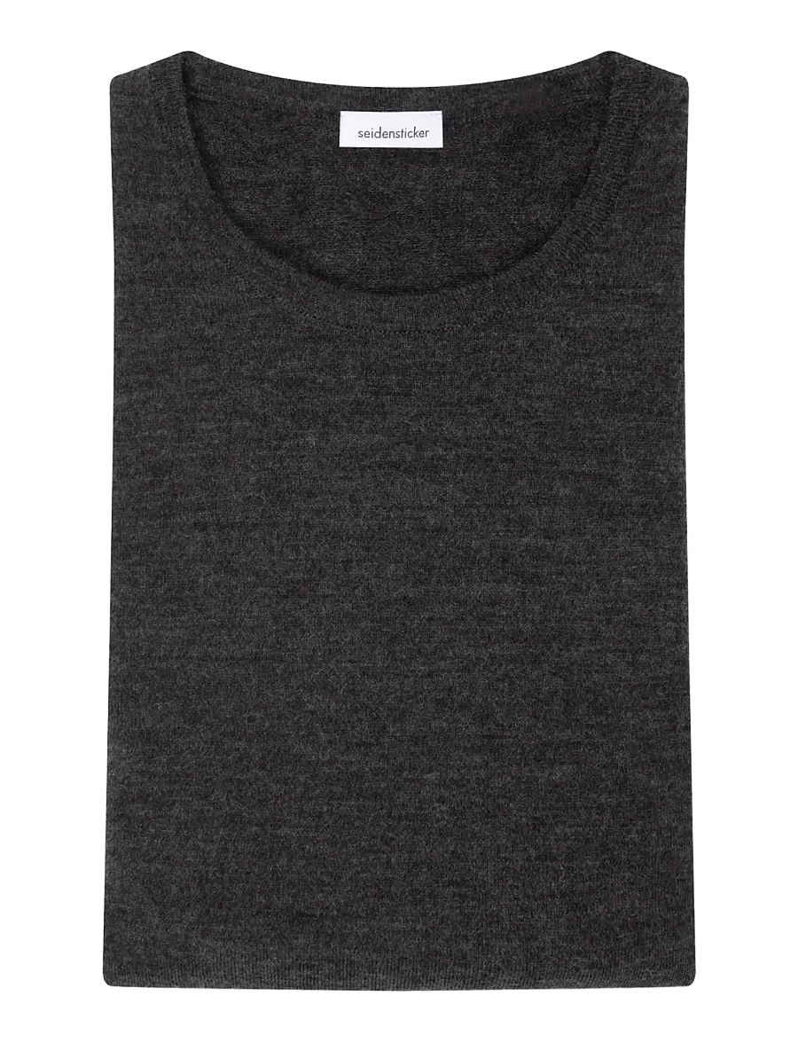 Seidensticker - Sweater knit Regular - rund hals - anthra melange - 3