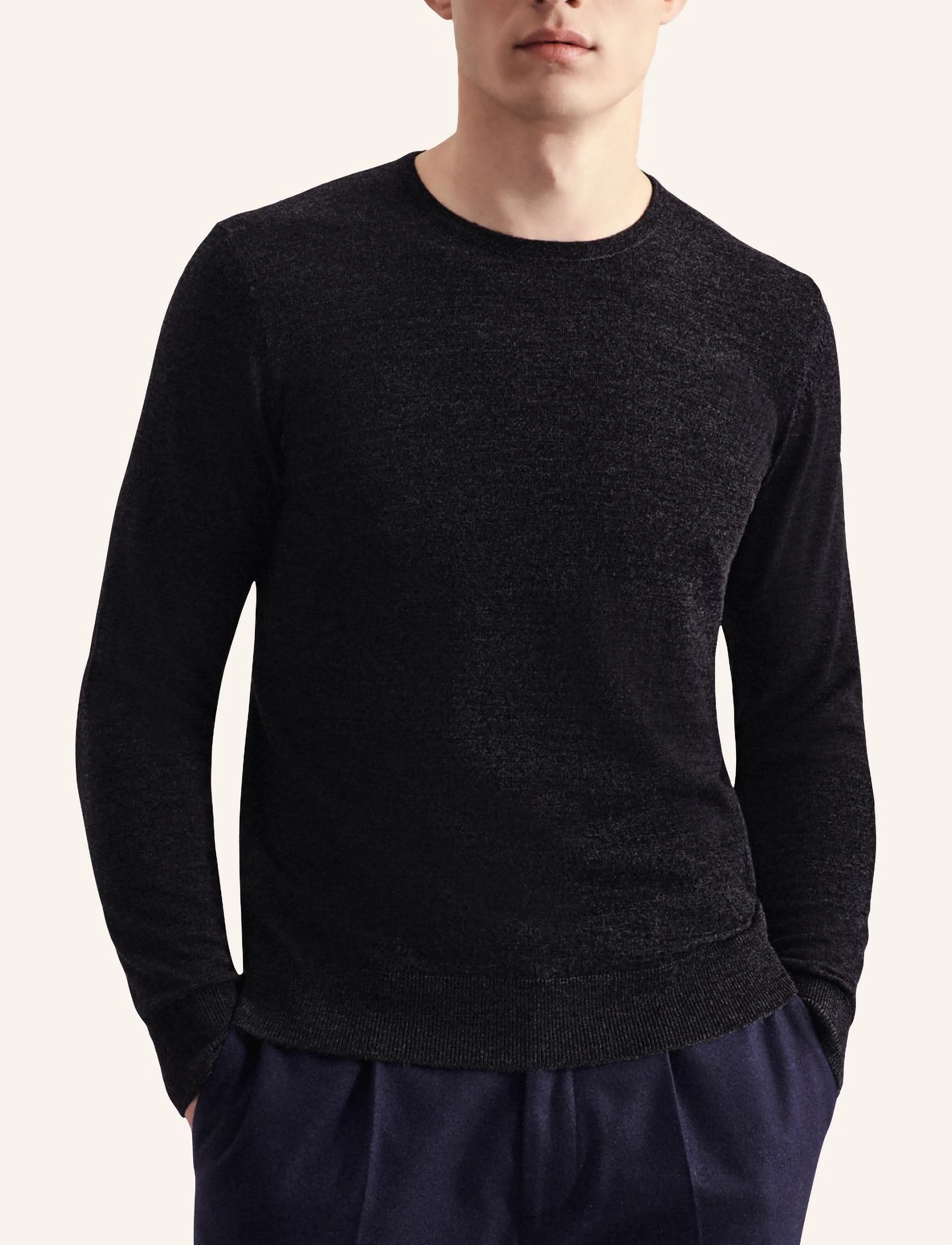 Seidensticker - Sweater knit Regular - rund hals - black - 4