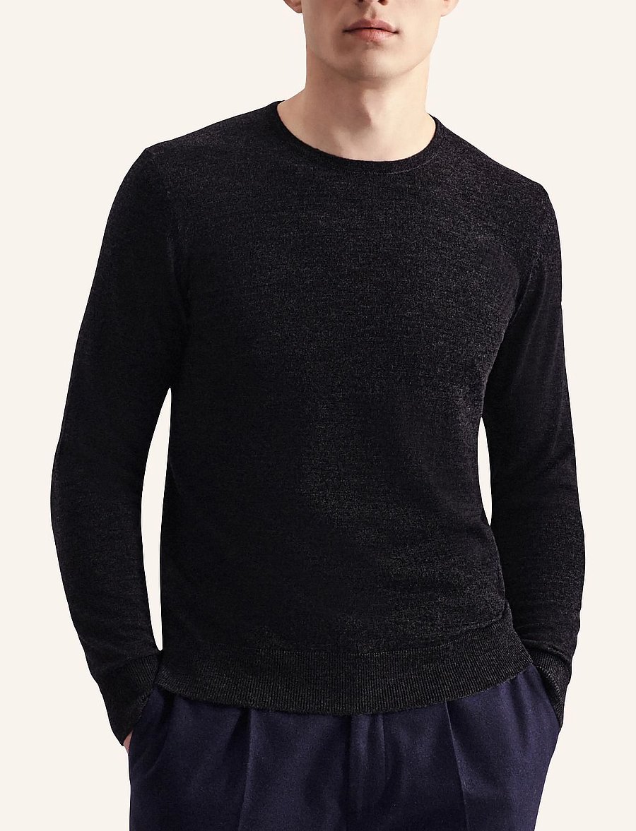 Seidensticker - Sweater knit Regular - rund hals - black - 4