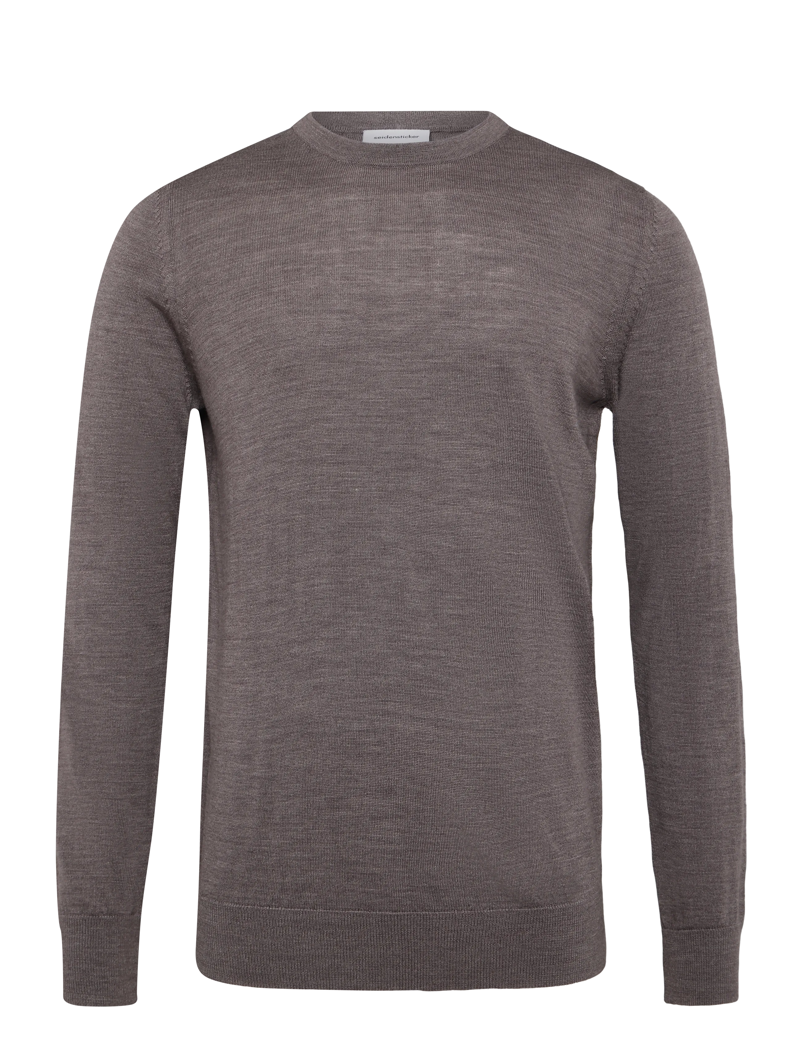 Seidensticker Sweater knit Regular - Rundhalsad - NOUGAT MÉLANGE / brown