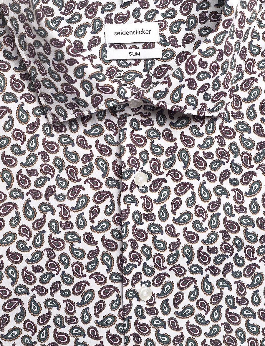 Seidensticker - Performance shirt Slim - mønstrede skjorter - dark red - 5