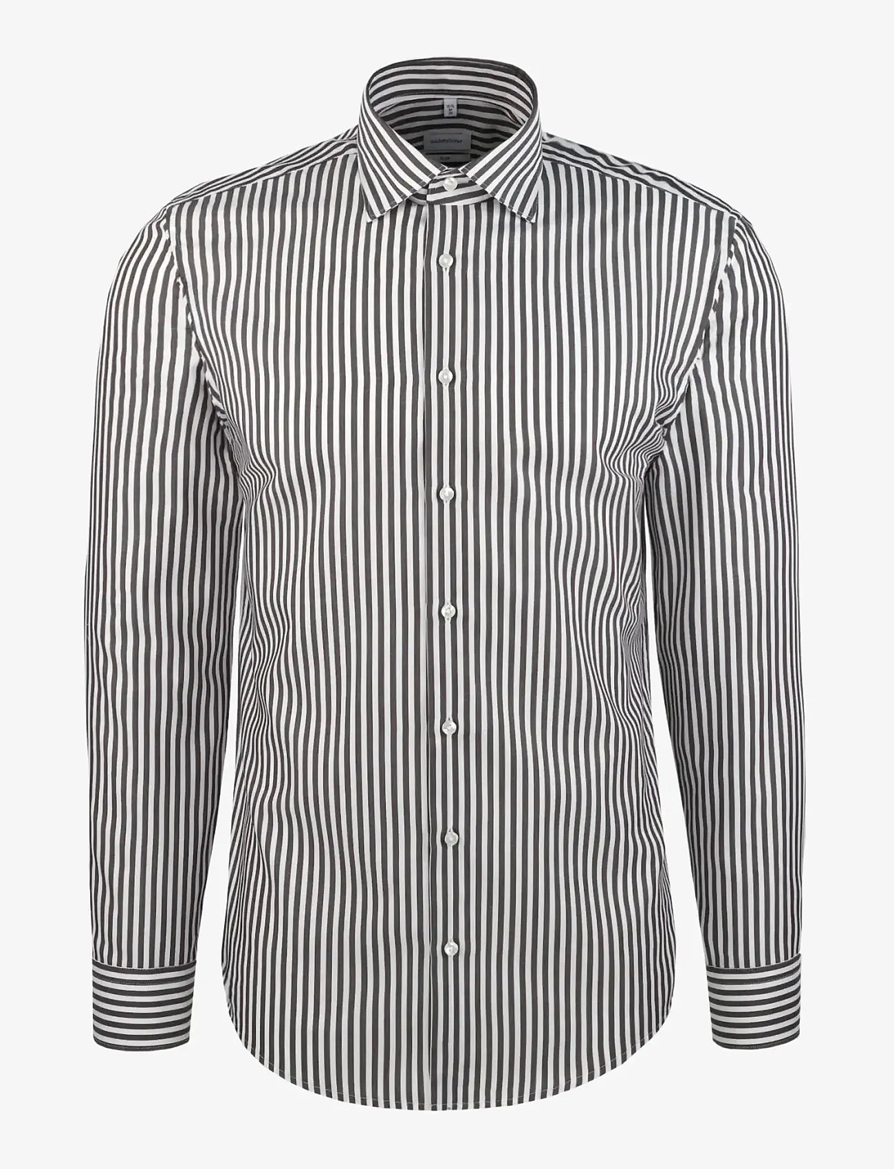 Seidensticker - New Kent 98 - stribede skjorter - dark brown - 0