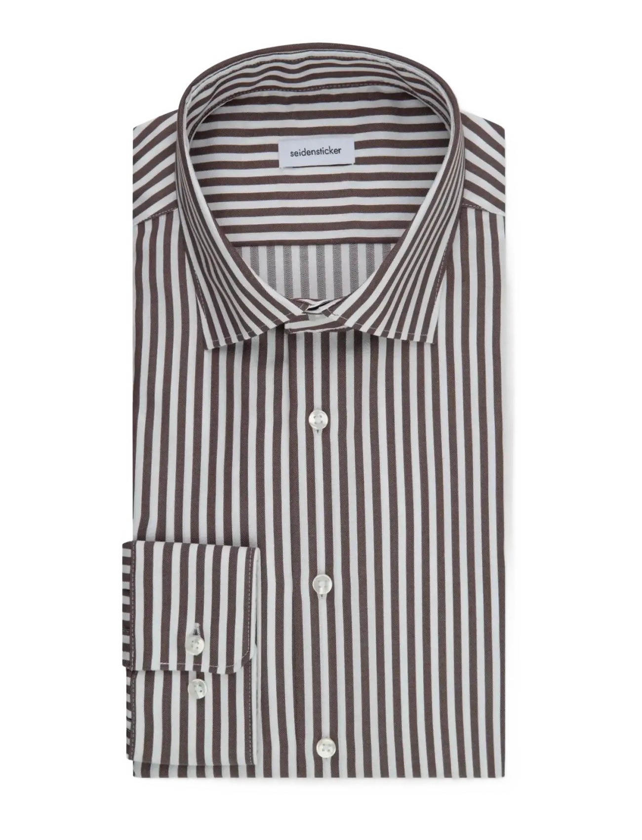 Seidensticker - Business shirt Slim - stribede skjorter - dark brown - 1