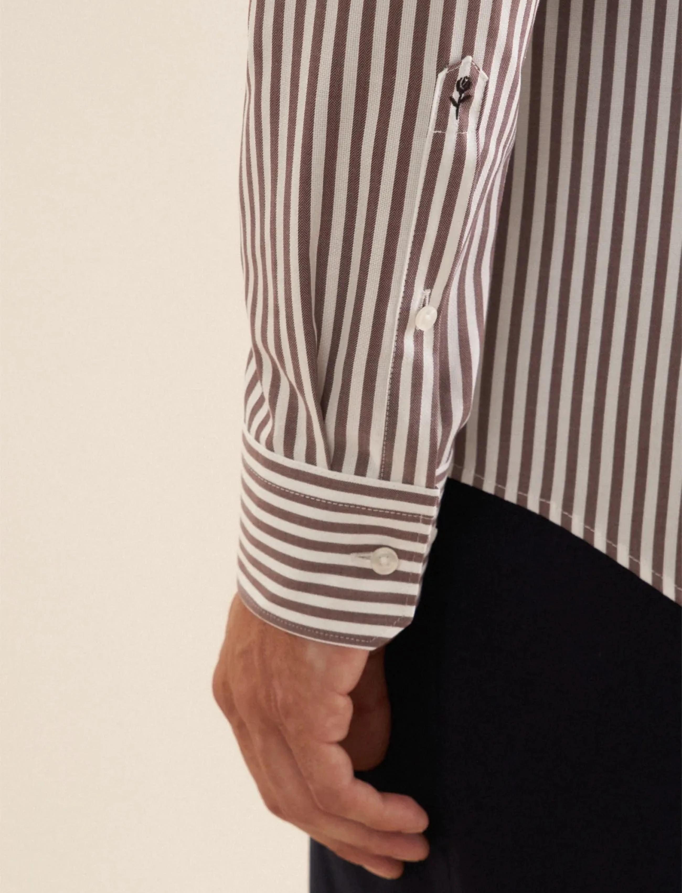 Seidensticker - Business shirt Slim - stribede skjorter - dark brown - 2