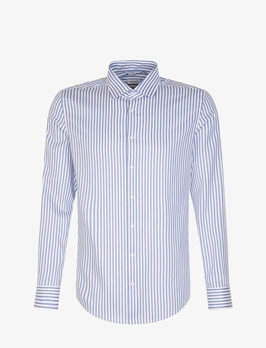 Seidensticker - Business shirt Slim - striped shirts - mid blue - 1