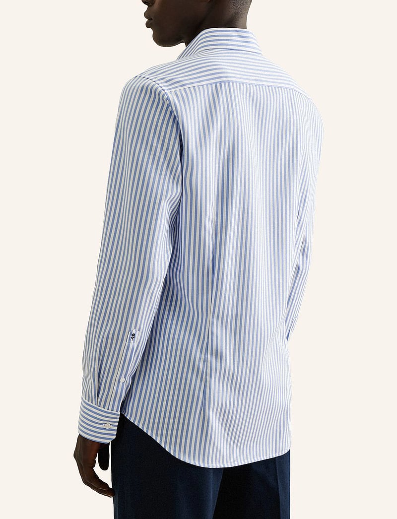 Seidensticker - New Kent 98 - stribede skjorter - mid blue - 3