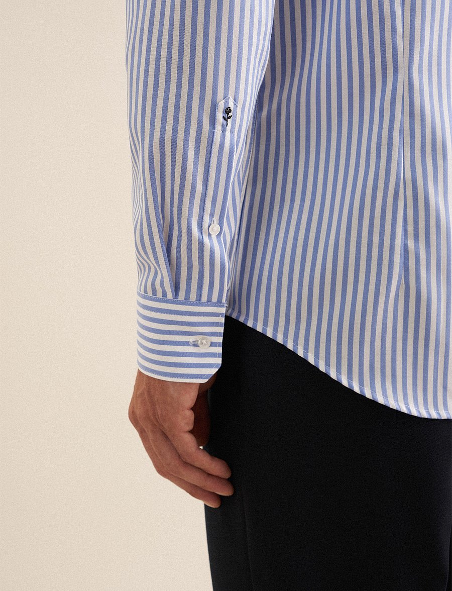 Seidensticker - Business shirt Slim - striped shirts - mid blue - 4