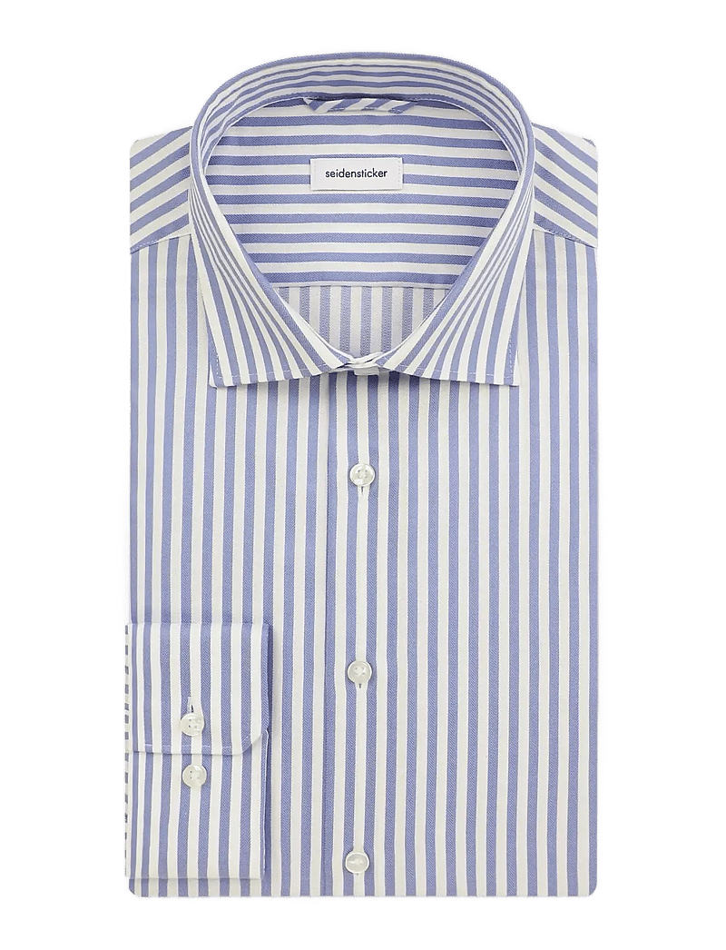 Seidensticker - New Kent 98 - stribede skjorter - mid blue - 2