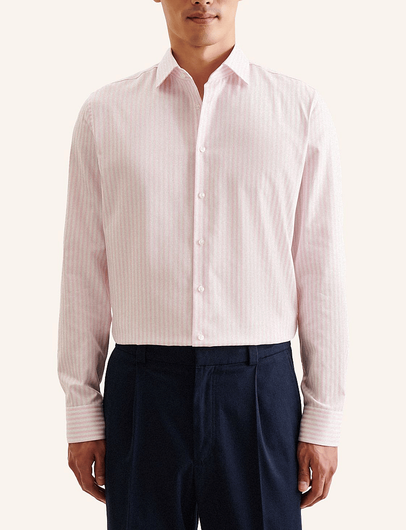Seidensticker - New Kent 98 - stribede skjorter - pink - 0