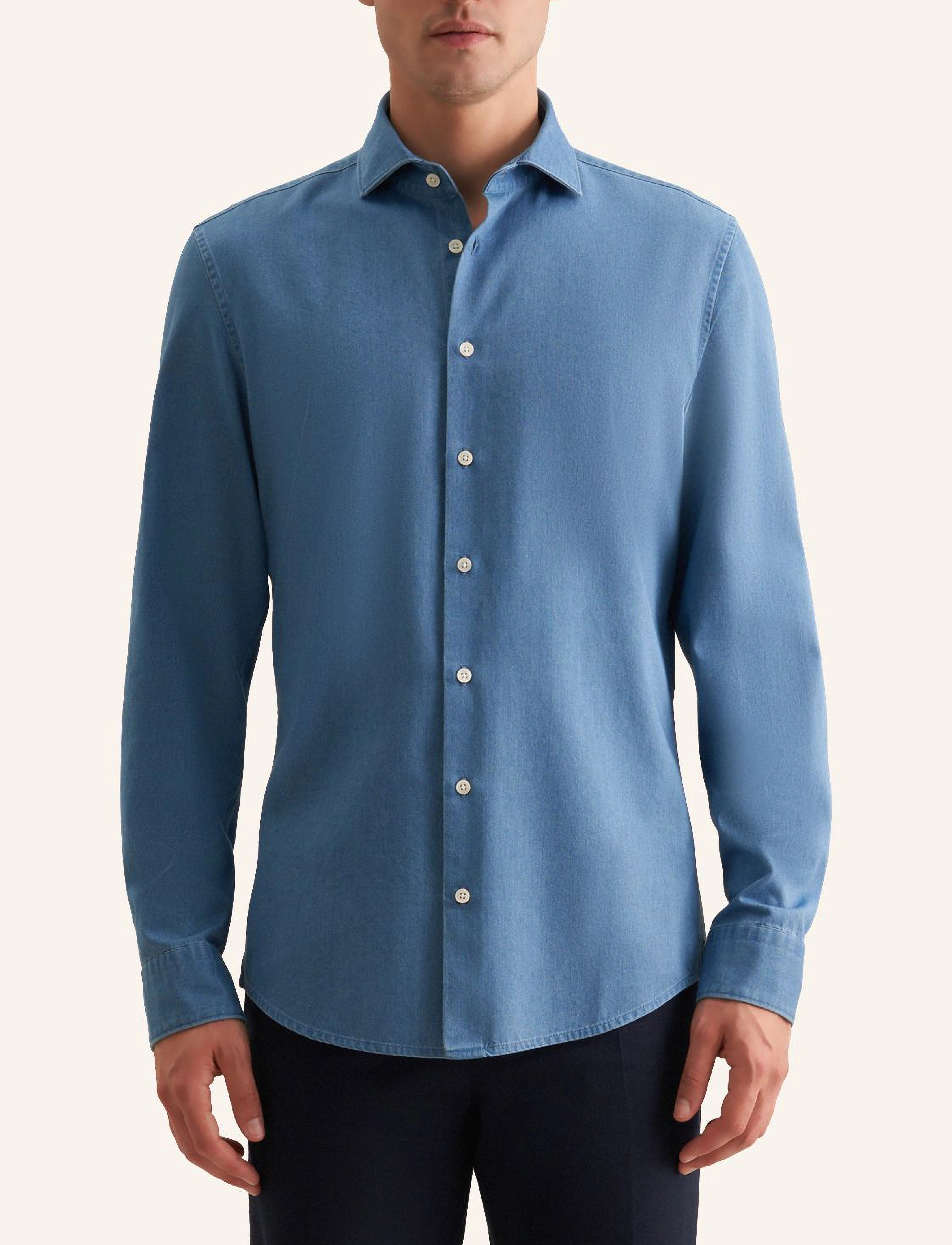 Seidensticker Denim Shirt Slim, 44, Shirts, Blau - Männerswear