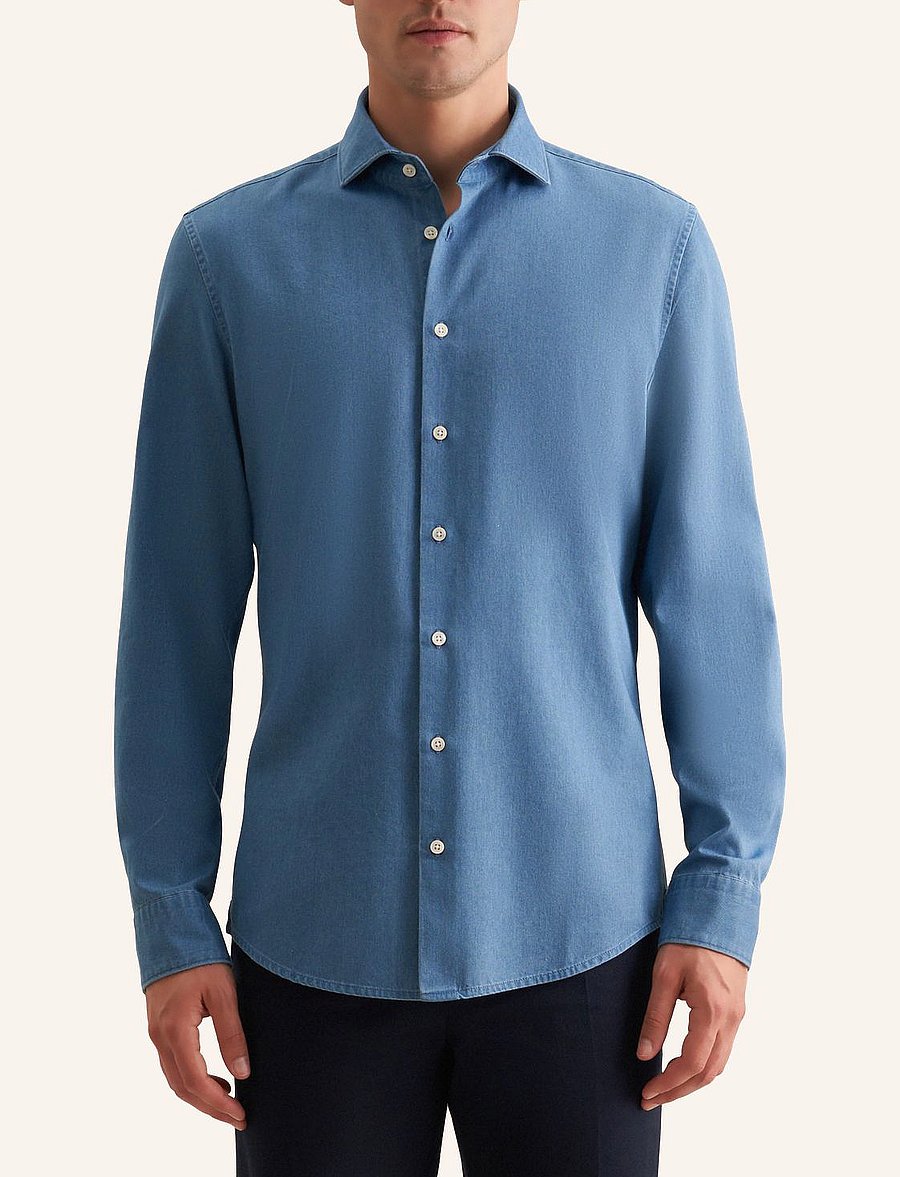 Seidensticker - Denim shirt Slim - jeanshemden - blue - 0