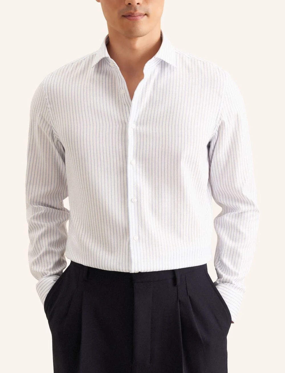 Seidensticker - Spread Kent - randiga skjortor - classic blue - 0