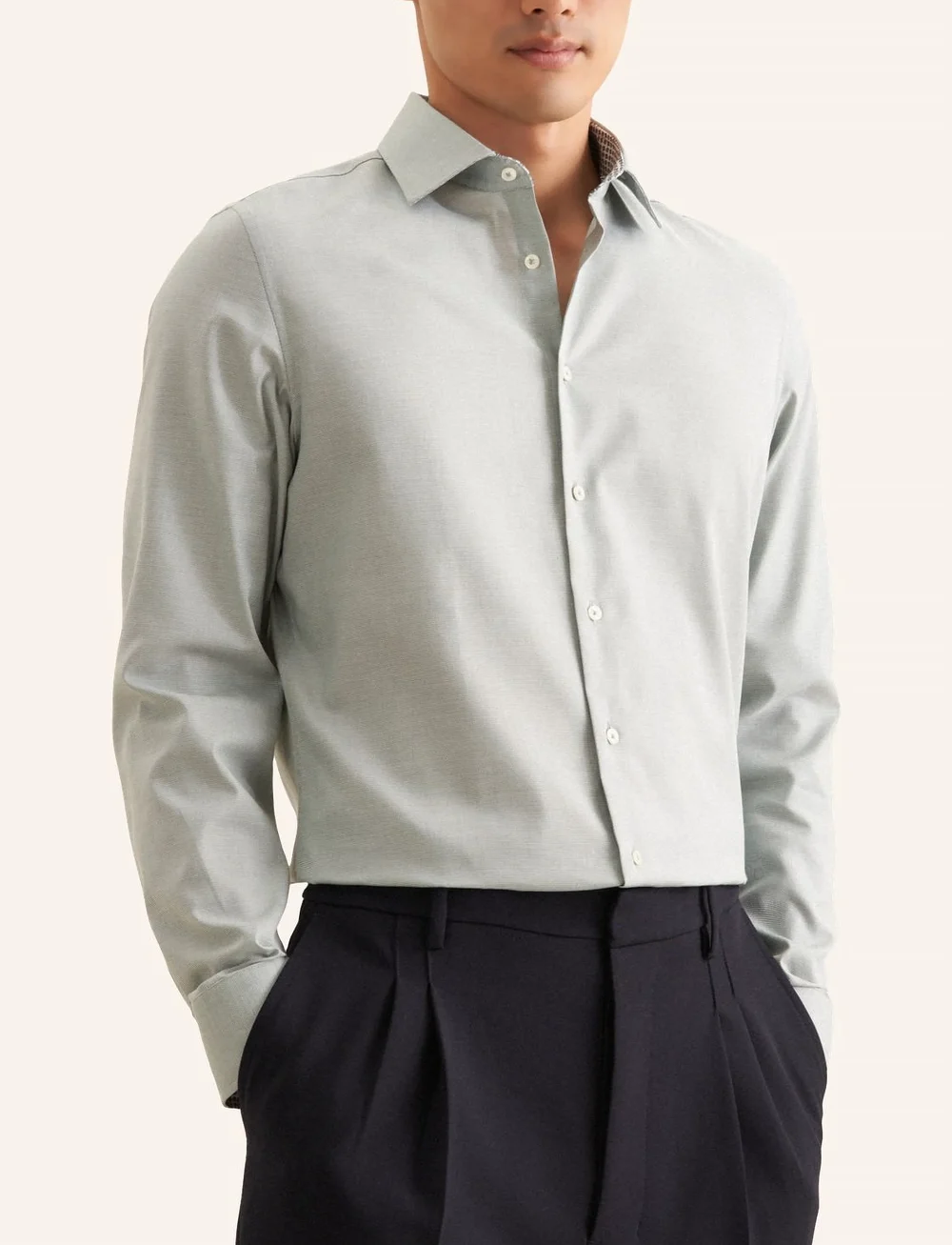 Seidensticker - Business Kent Patch5 - formelle hemden - sage green - 0