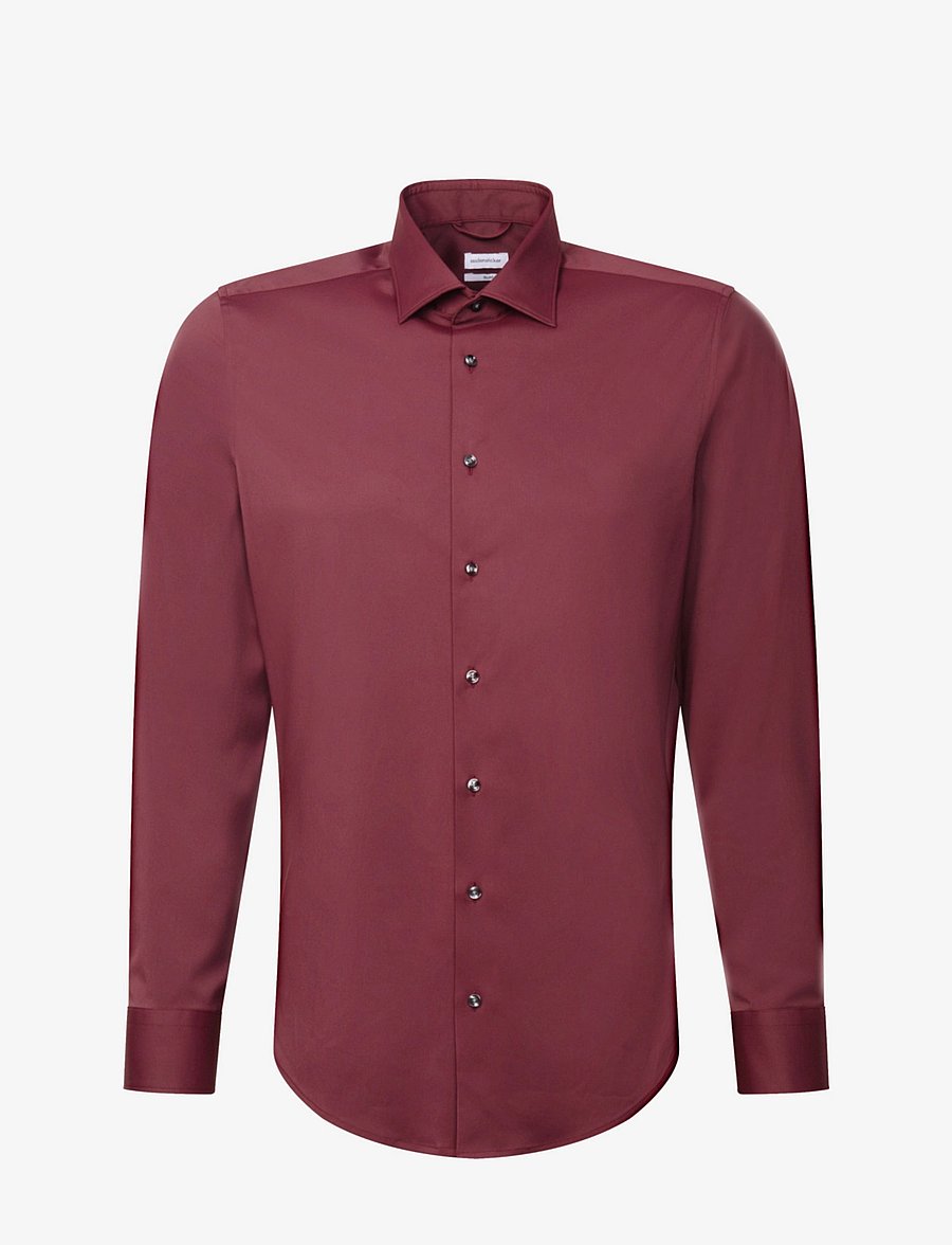 Seidensticker - Performance shirt Slim - kostymskjortor - dark red - 1