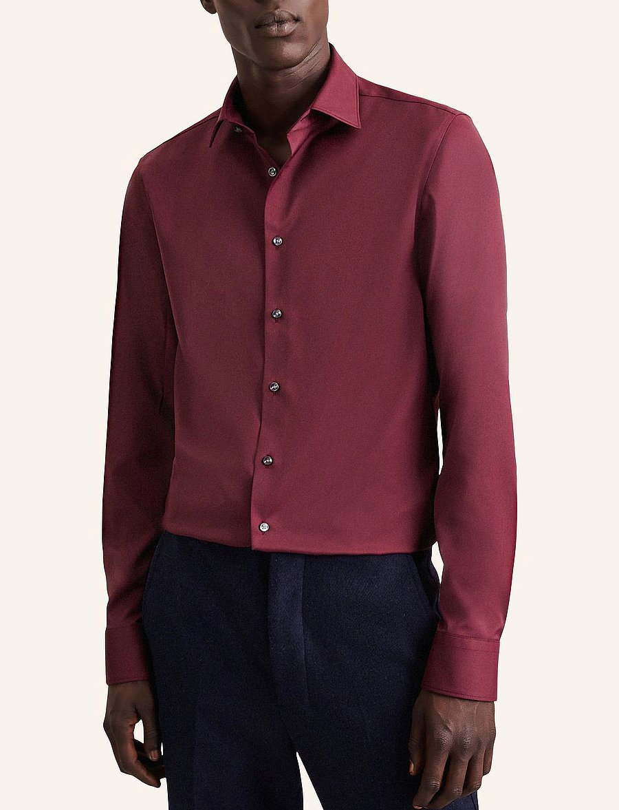 Seidensticker - Performance shirt Slim - kostymskjortor - dark red - 0