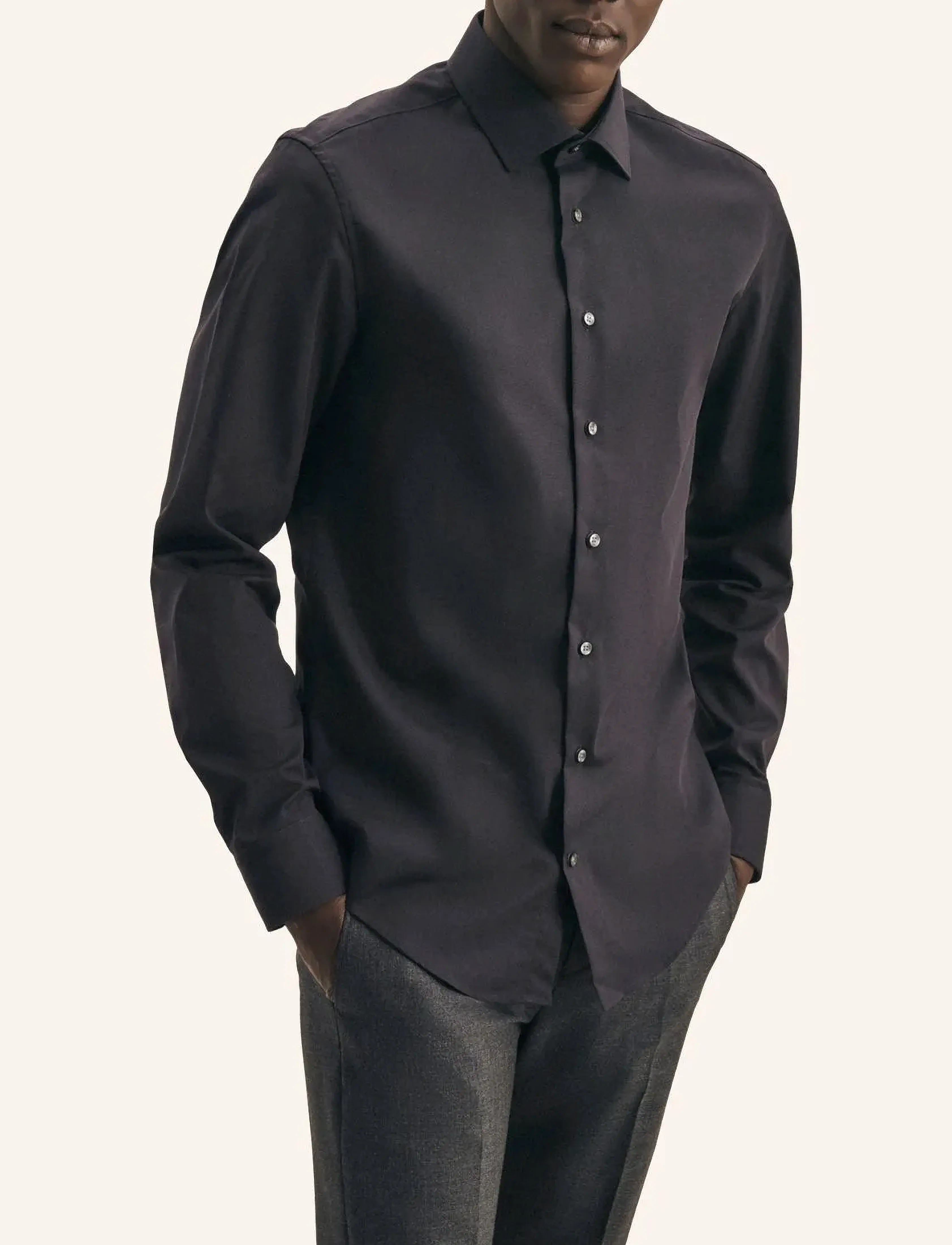 Seidensticker Business Shirt Slim, 44, Black, Skjorter > Business Shirts, Herre