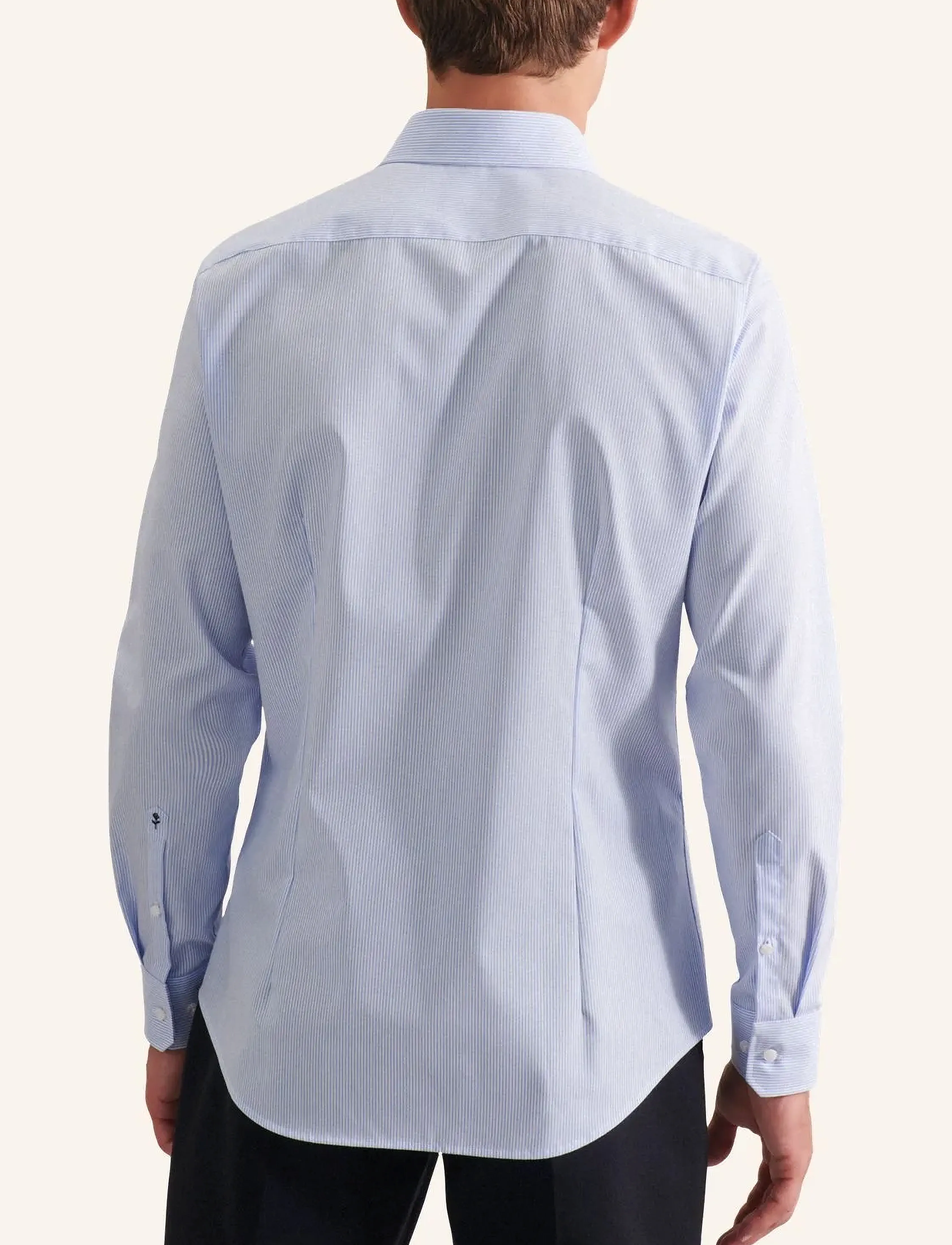 Seidensticker - Business shirt Slim - randiga skjortor - light blue - 5