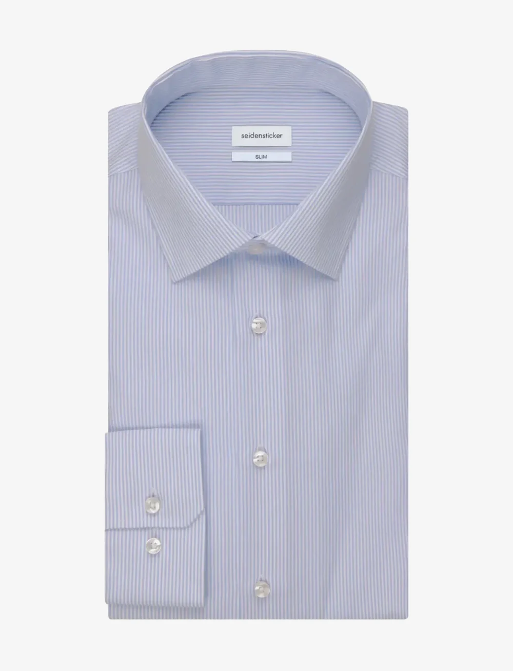 Seidensticker - Business Kent 98 1/1 - striped shirts - light blue - 3