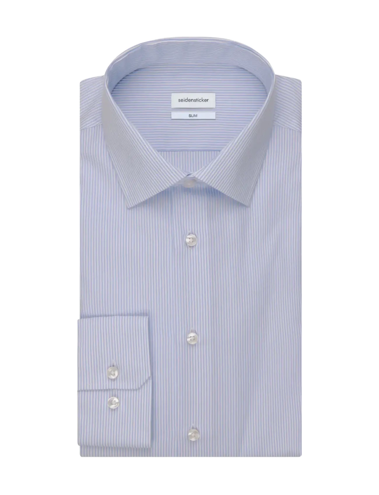 Seidensticker - Business shirt Slim - randiga skjortor - light blue - 4