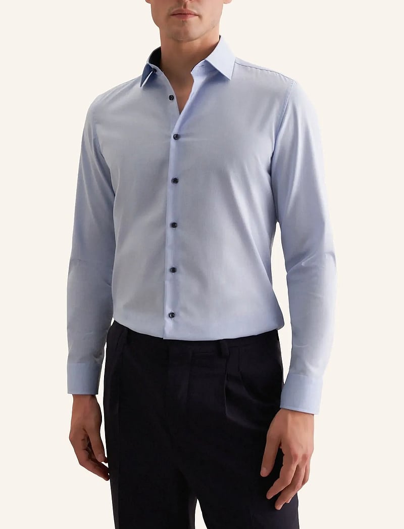 Seidensticker - Business Kent 98 Patch 12 1/1 - formal shirts - light blue - 0