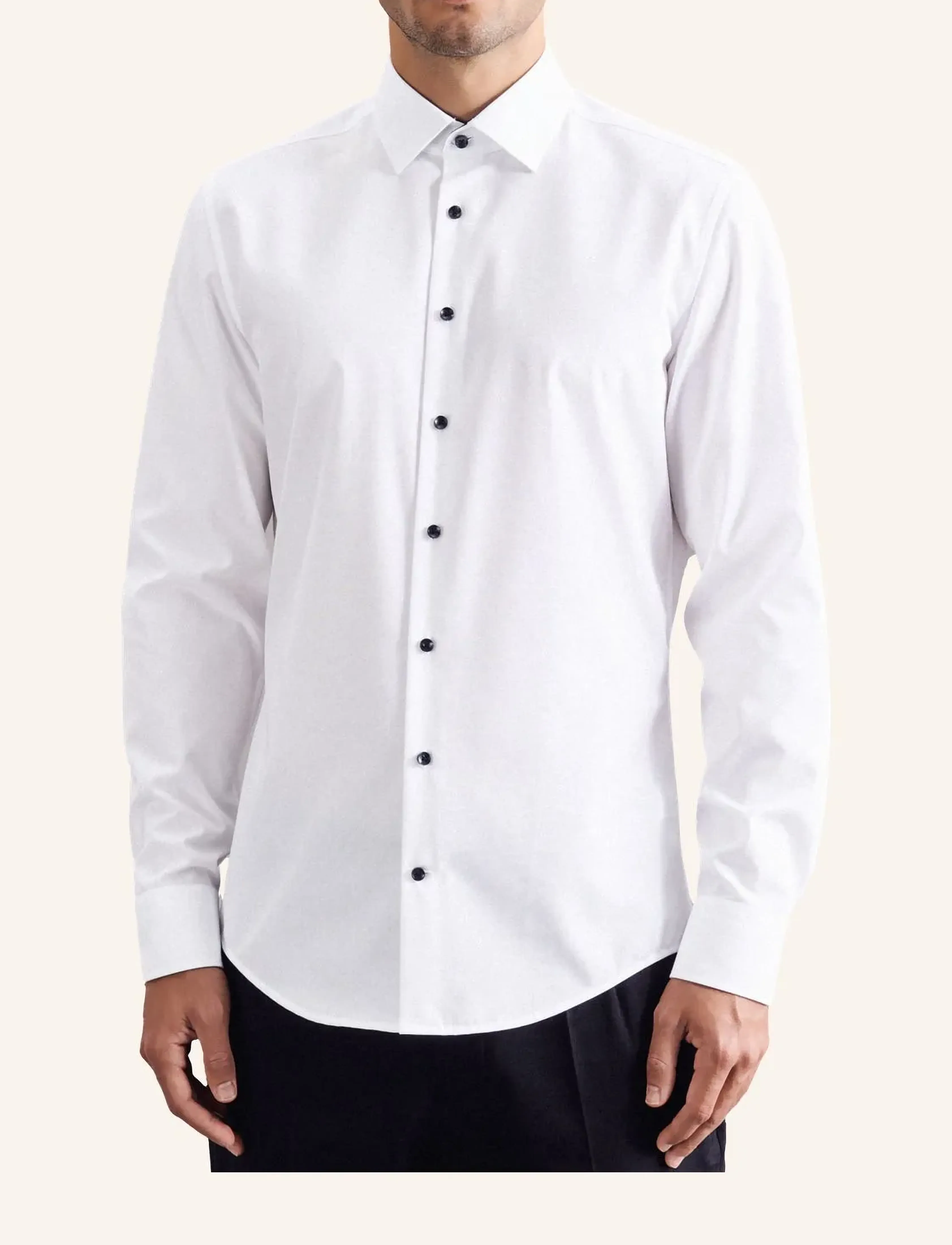 Seidensticker Business Kent 98 Patch 12 1/1 - Riided - WHITE / white