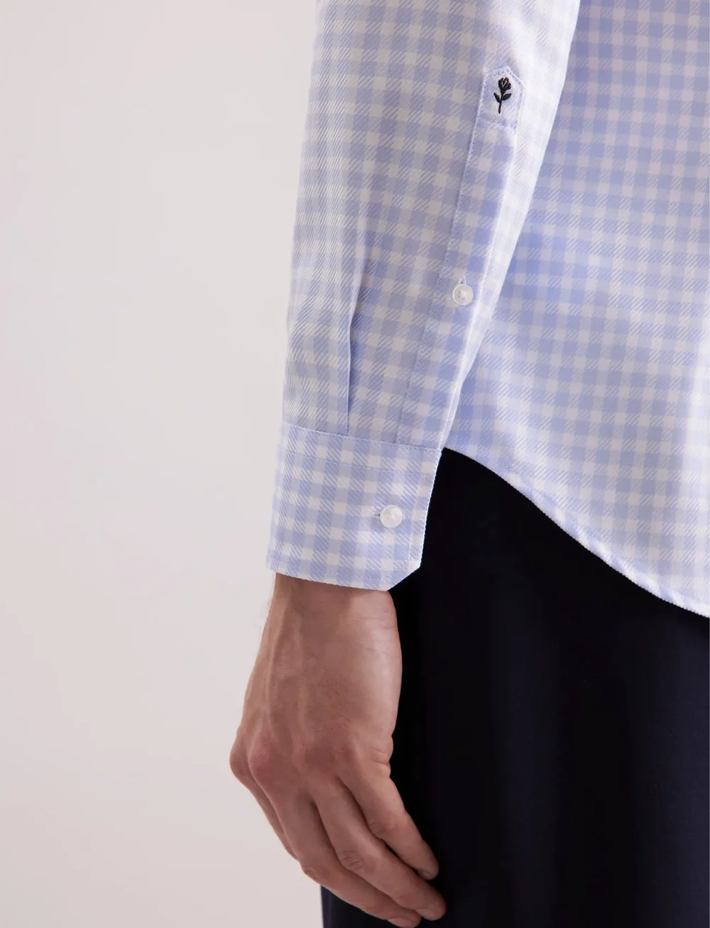 Seidensticker - Spread Kent - rutiga skjortor - light blue - 4