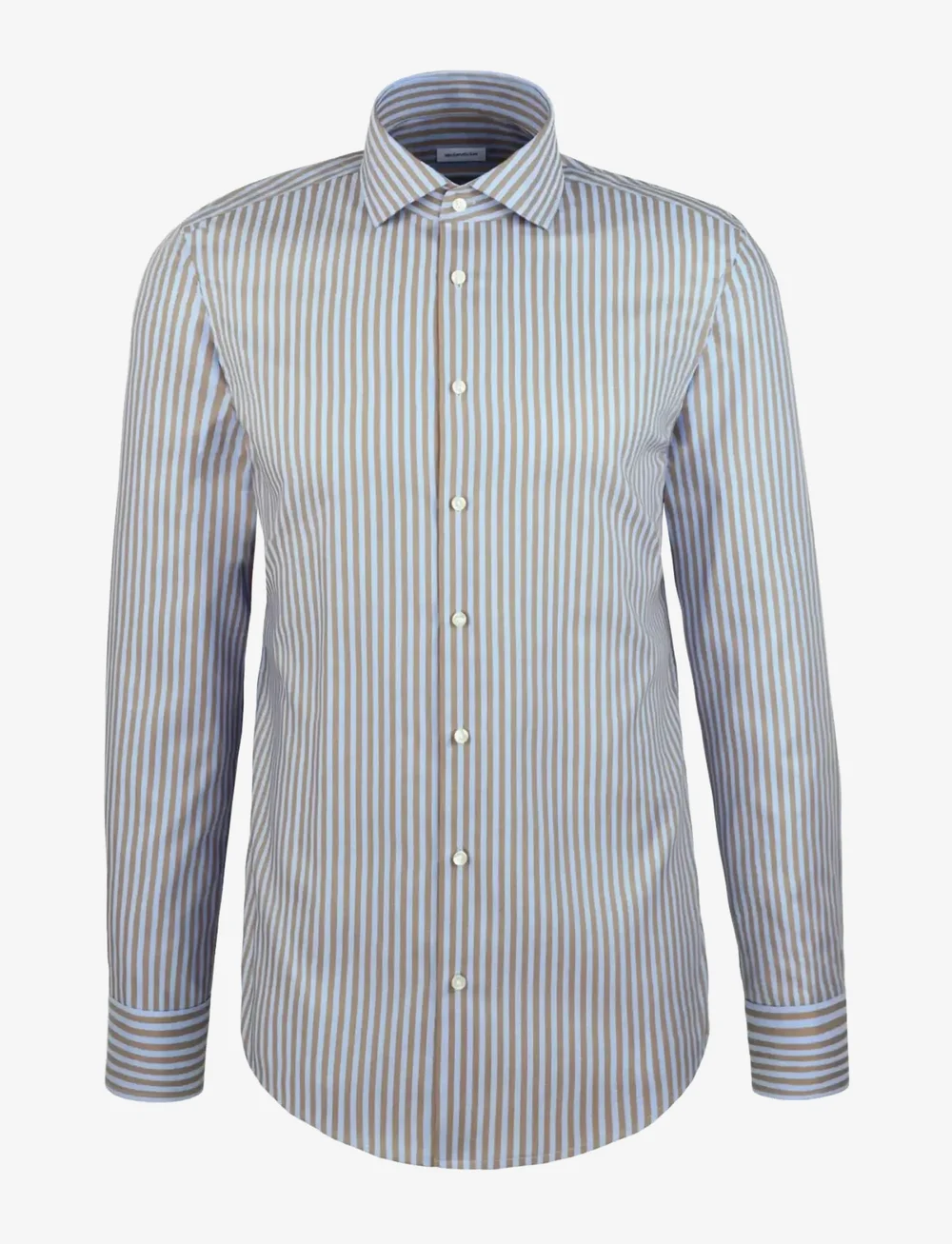 Seidensticker - Spread Kent - randiga skjortor - beige - 0