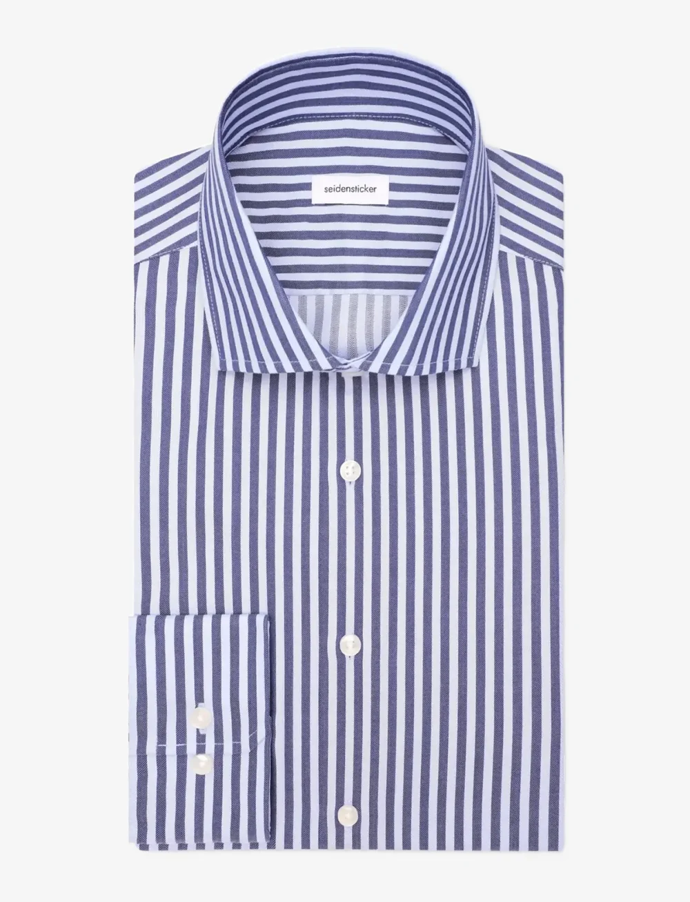 Seidensticker - Spread Kent - randiga skjortor - mid blue - 1