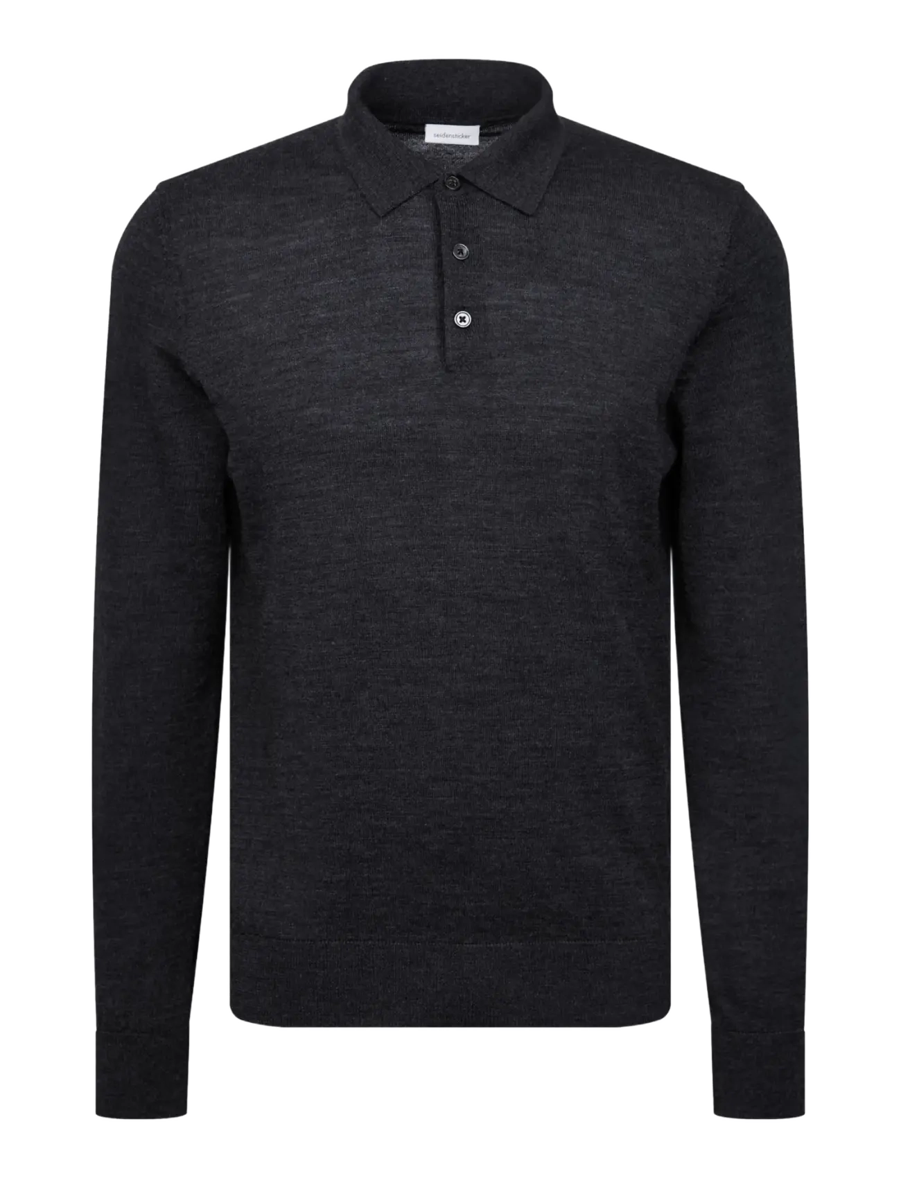 Seidensticker Sweater knit Regular - Polostrik - ANTHRAZIT MÉLANGE / grey