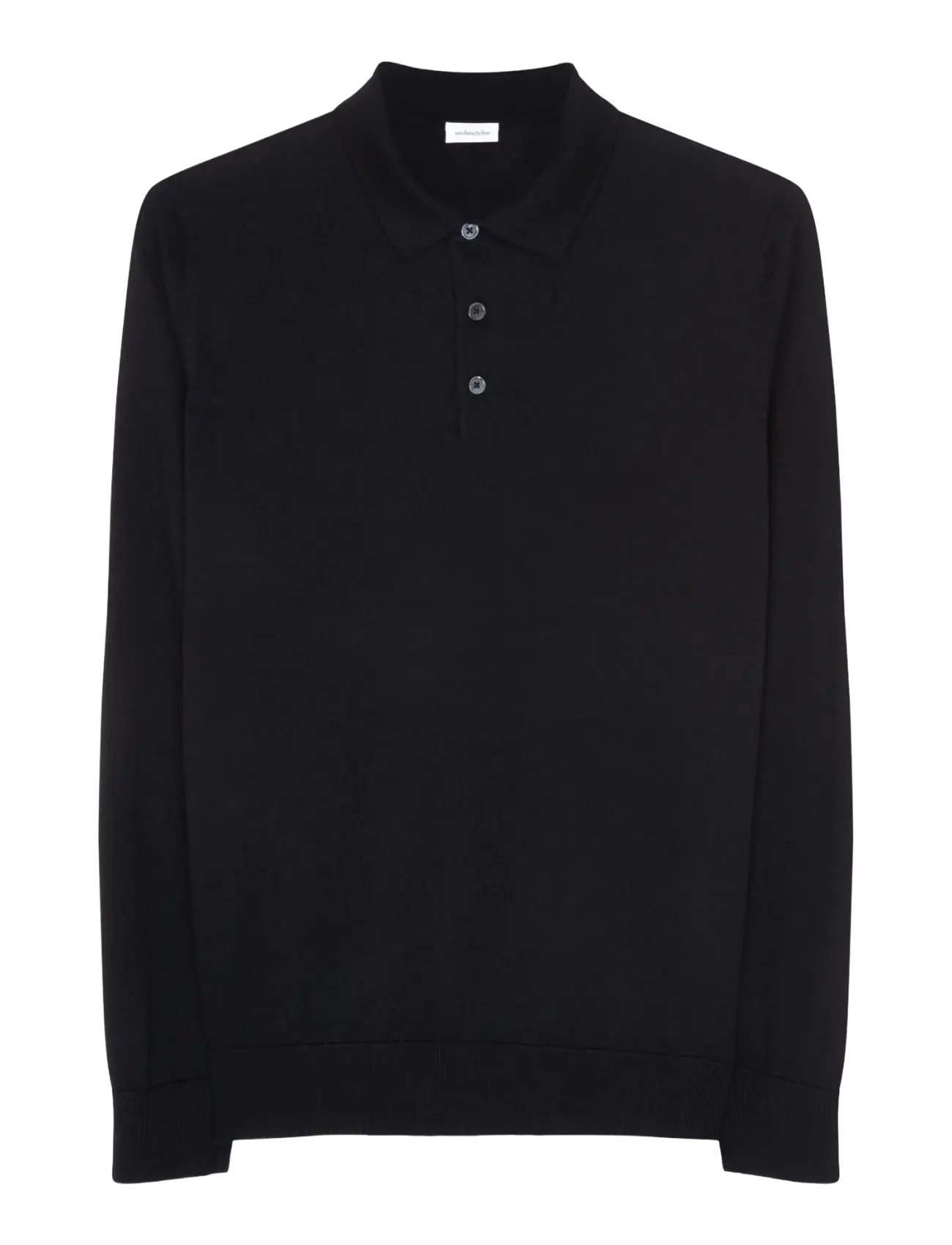 Seidensticker - Sweater knit Regular - long-sleeved knitted polos - black - 1