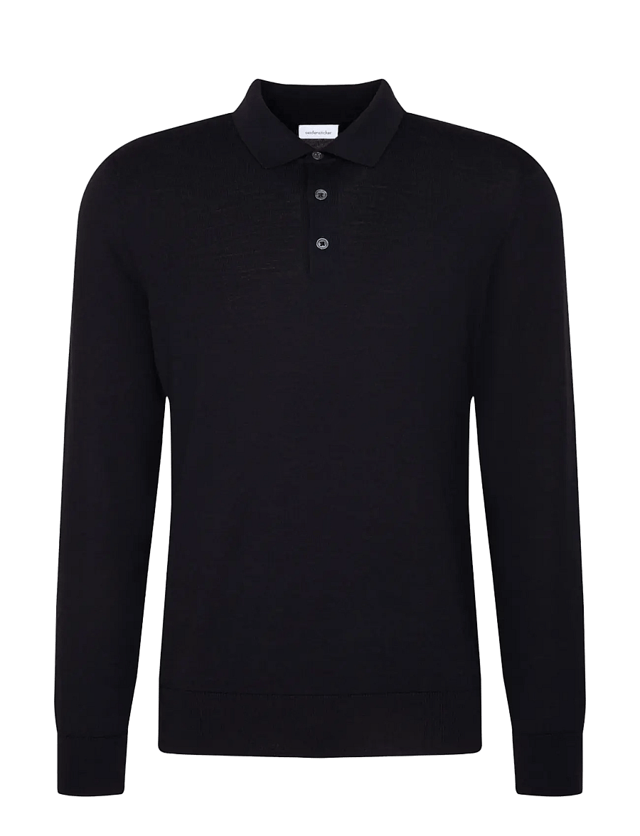 Seidensticker - Sweater knit Regular - pikkade varrukatega kootud polod - deep navy - 0