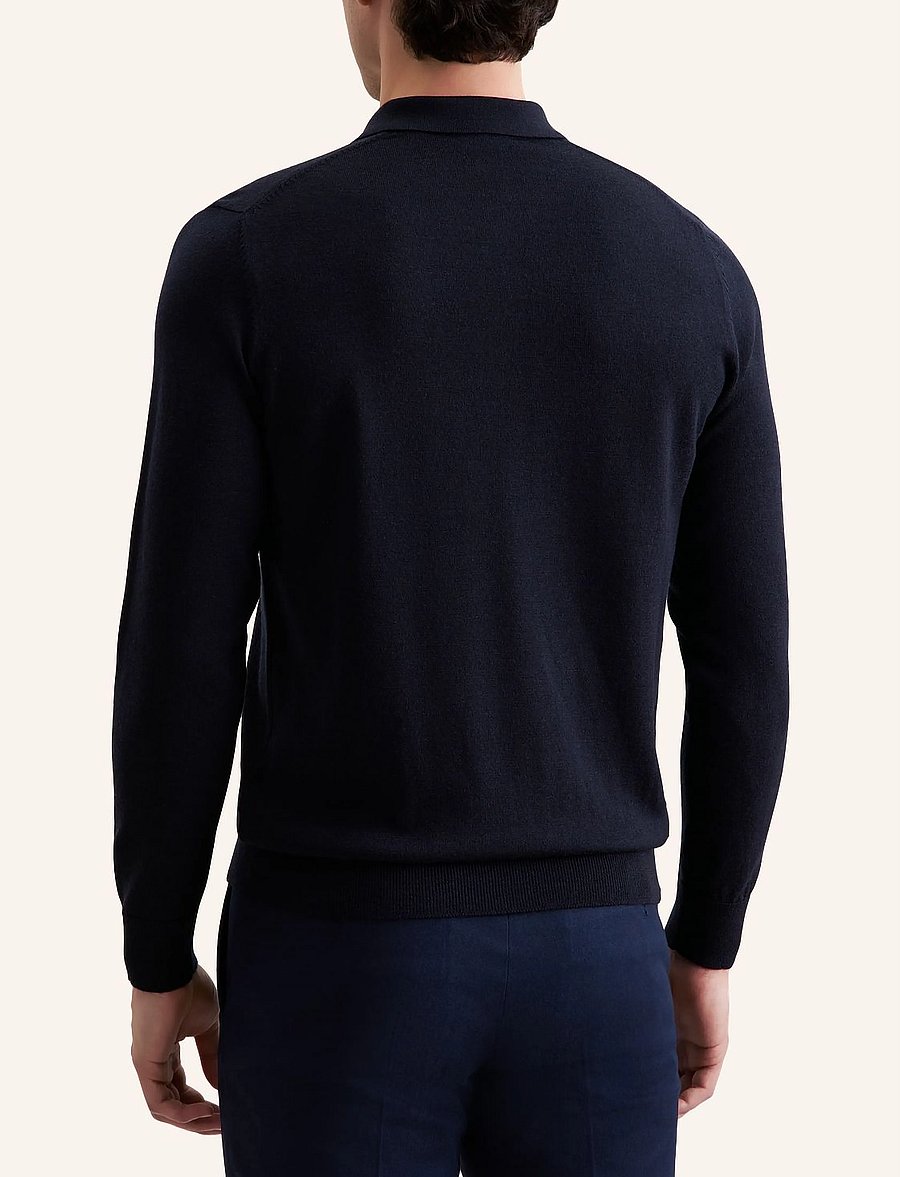 Seidensticker - Sweater knit Regular - pikkade varrukatega kootud polod - deep navy - 2
