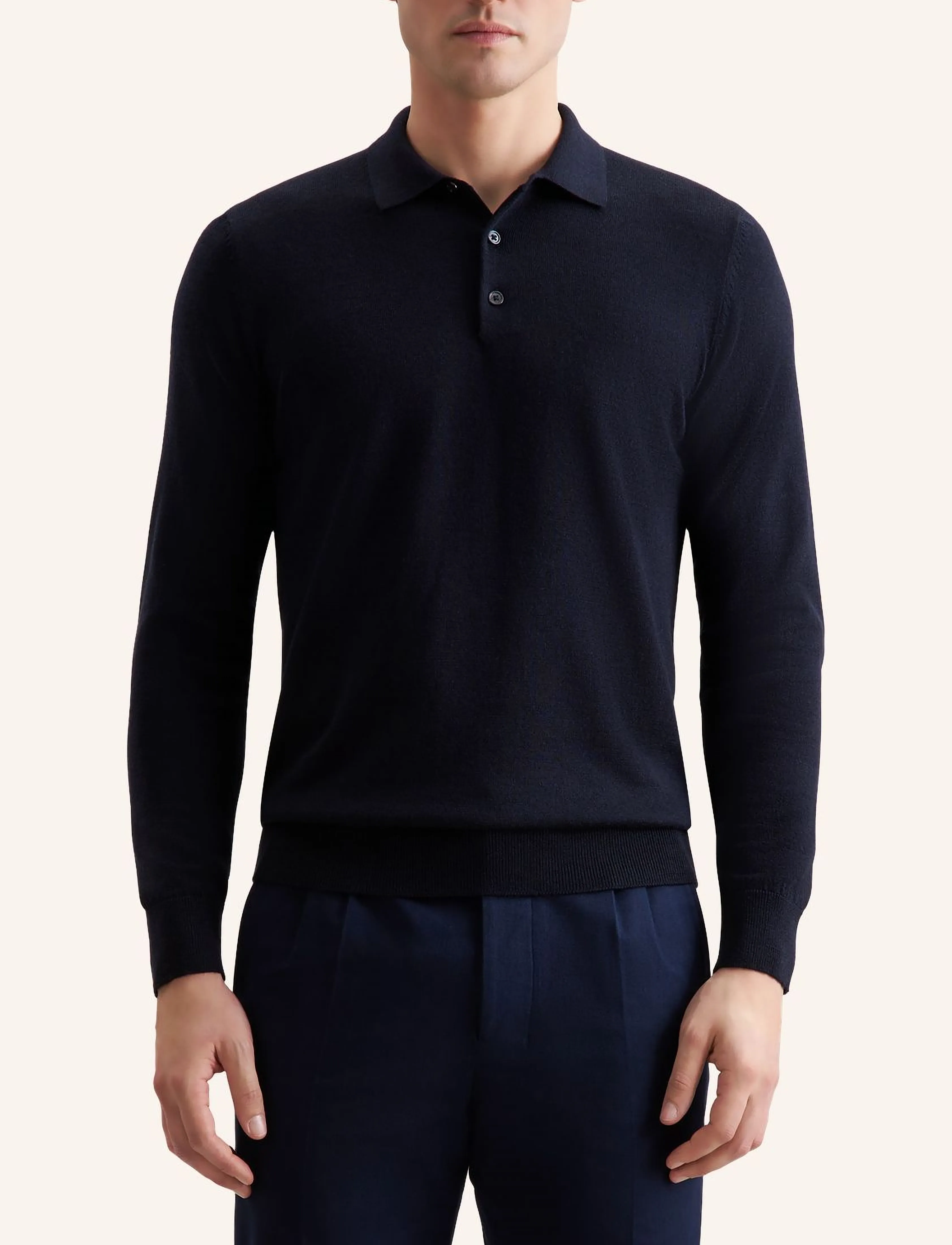Seidensticker - Sweater knit Regular - pikkade varrukatega kootud polod - deep navy - 4
