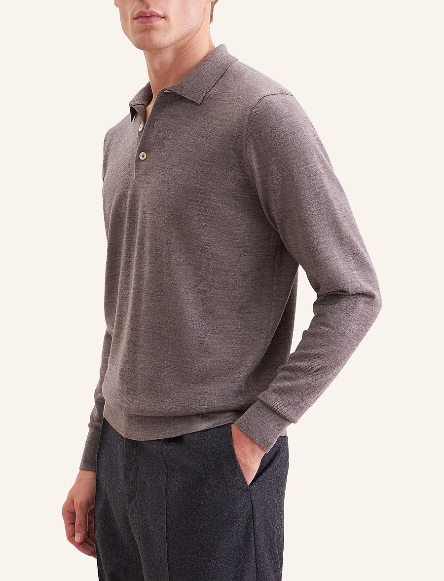 Seidensticker - Sweater knit Regular - pikkade varrukatega kootud polod - nougat mÉlange - 0