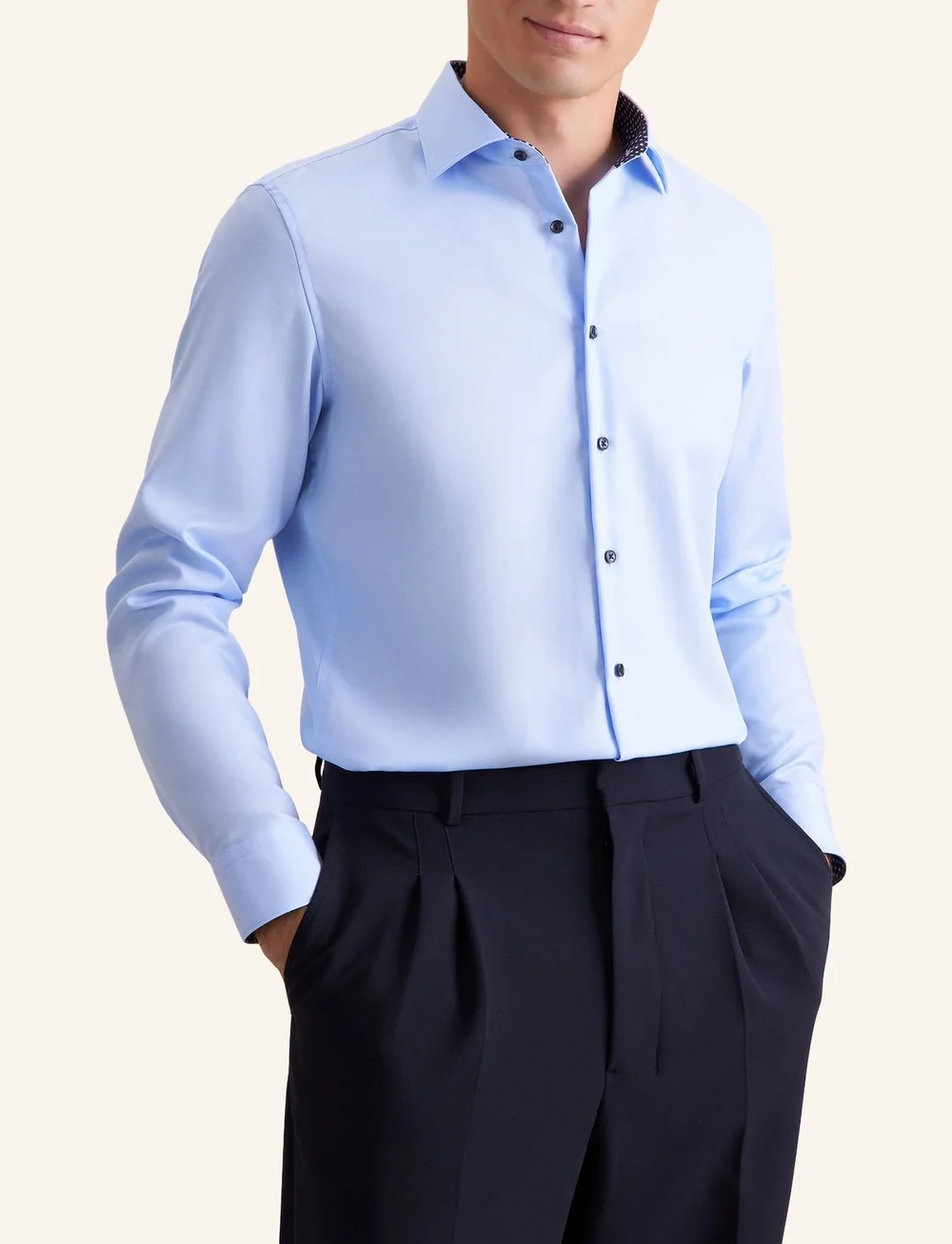 Seidensticker - New Kent 98 Patch 5 - kostymskjortor - light blue - 0