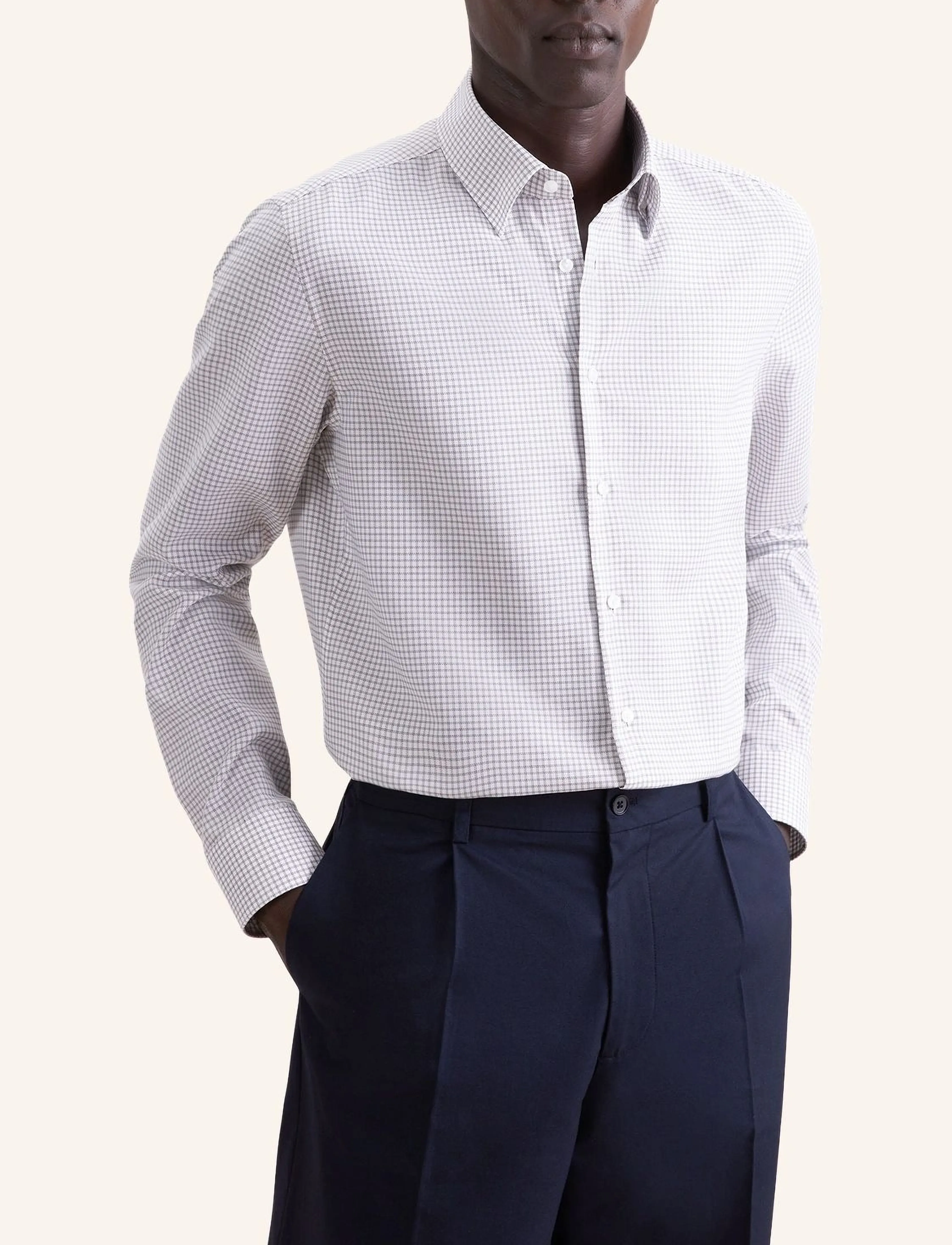Seidensticker Business Shirt Slim, Mænd, Ternede Skjorte, Hvid, Str: 41