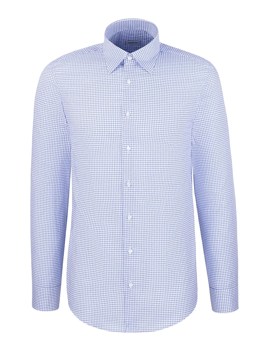 Seidensticker - Business shirt Slim - rūtaini krekli - mid blue - 1