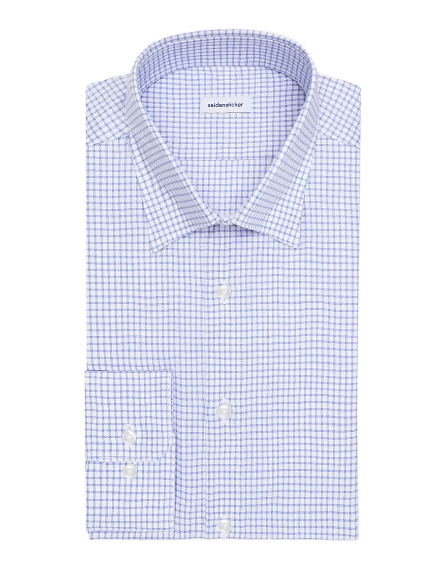 Seidensticker - Business shirt Slim - rūtaini krekli - mid blue - 2