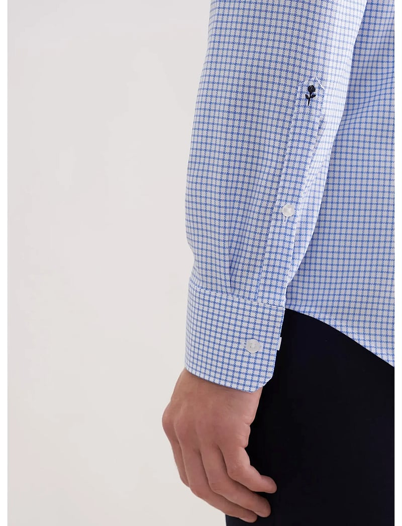 Seidensticker - Business shirt Slim - ruudulised särgid - mid blue - 4