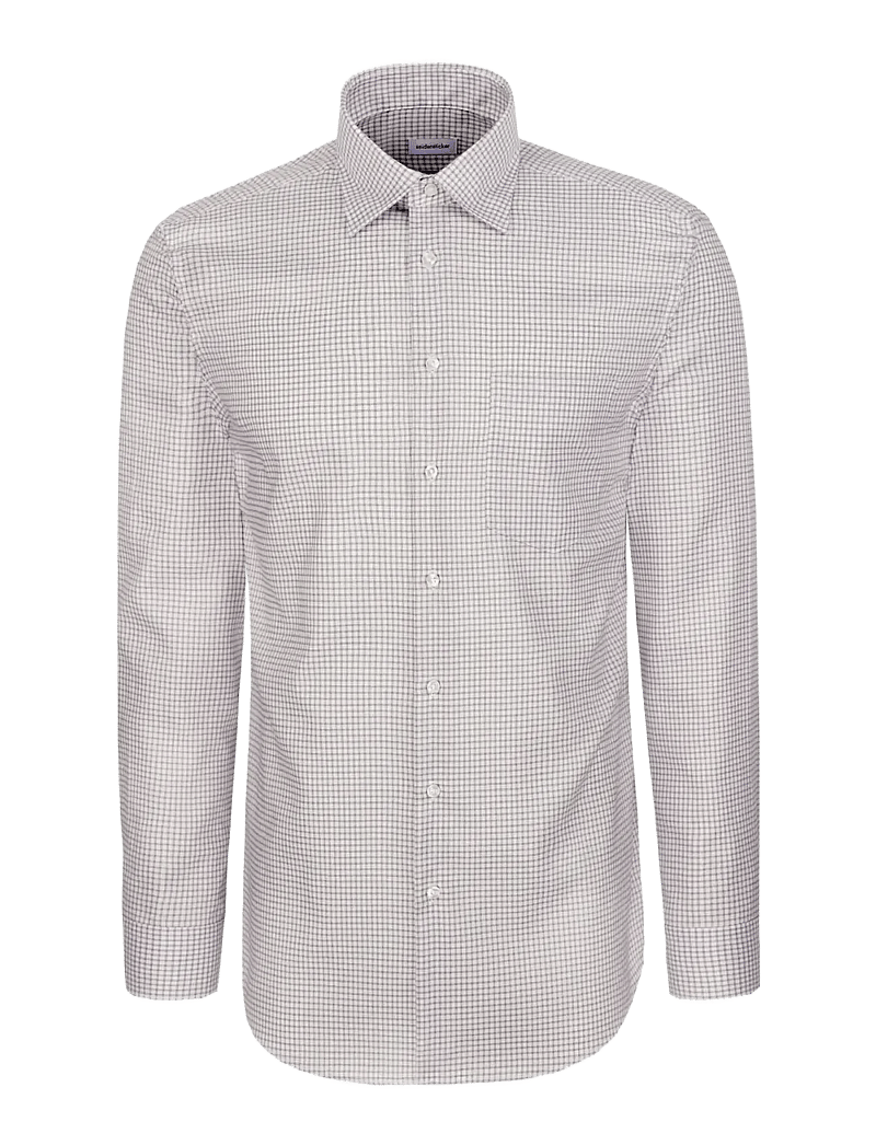 Seidensticker - Business shirt Regular - ternede skjorter - beige - 1