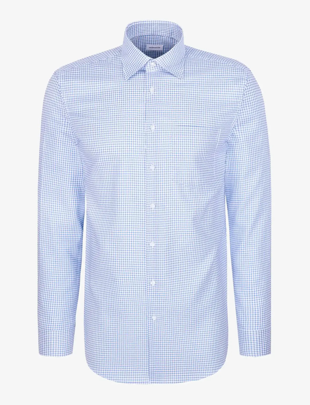 Seidensticker - New B.D. 108 Covered - rutiga skjortor - mid blue - 1