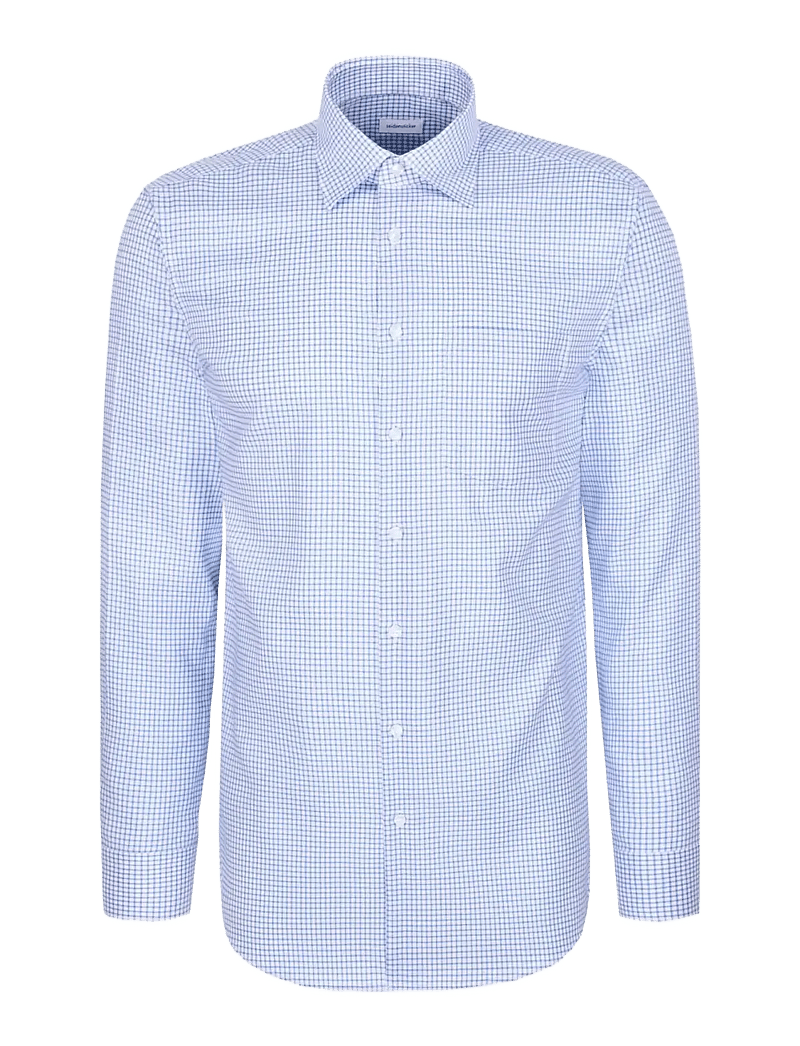 Seidensticker - New B.D. 108 Covered - rutiga skjortor - mid blue - 1