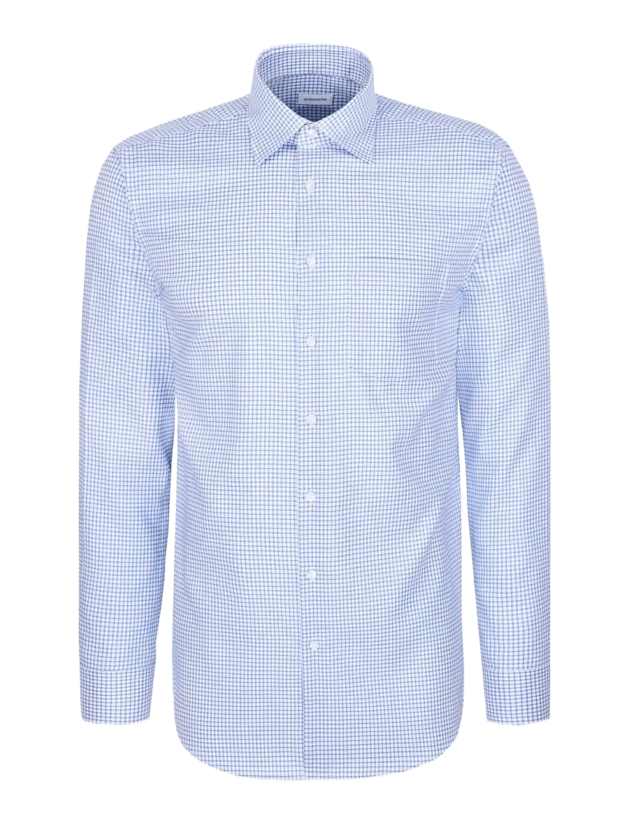 Seidensticker - Business shirt Regular - rutede skjorter - mid blue - 1