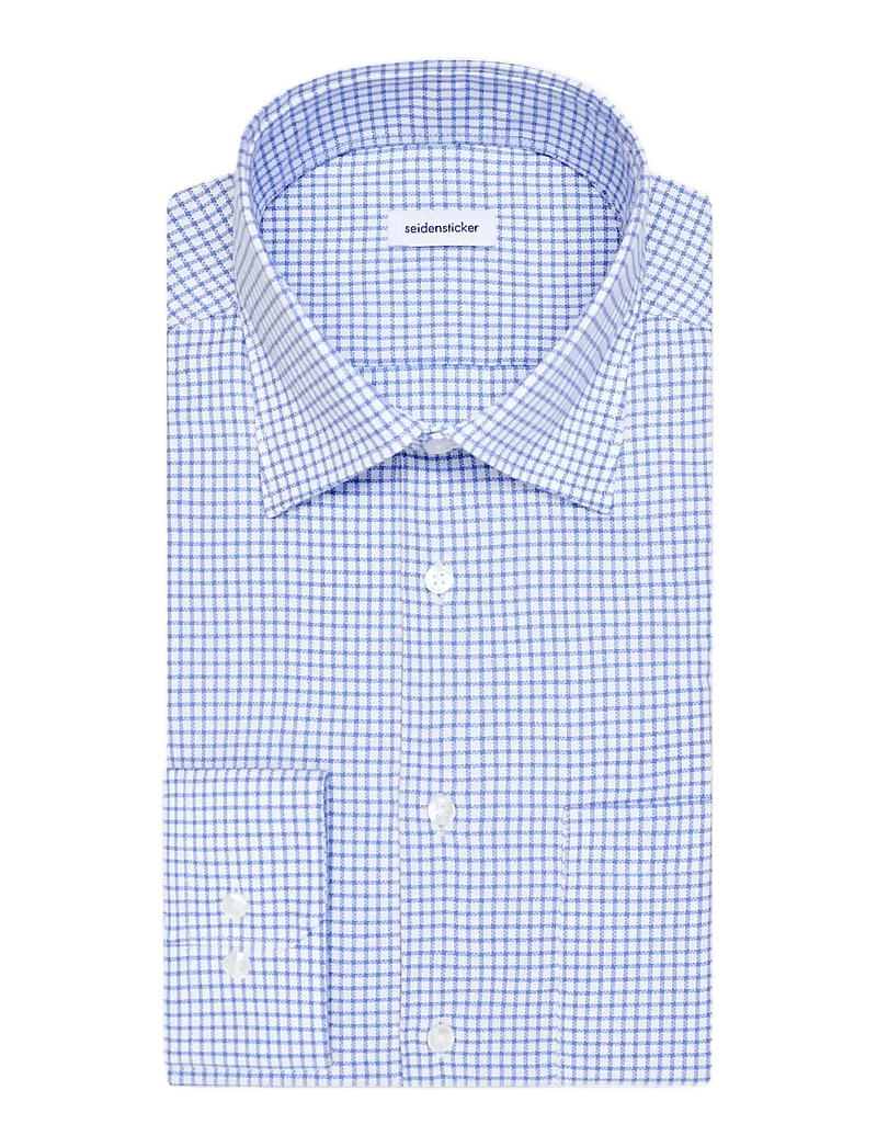 Seidensticker - New B.D. 108 Covered - rutiga skjortor - mid blue - 2