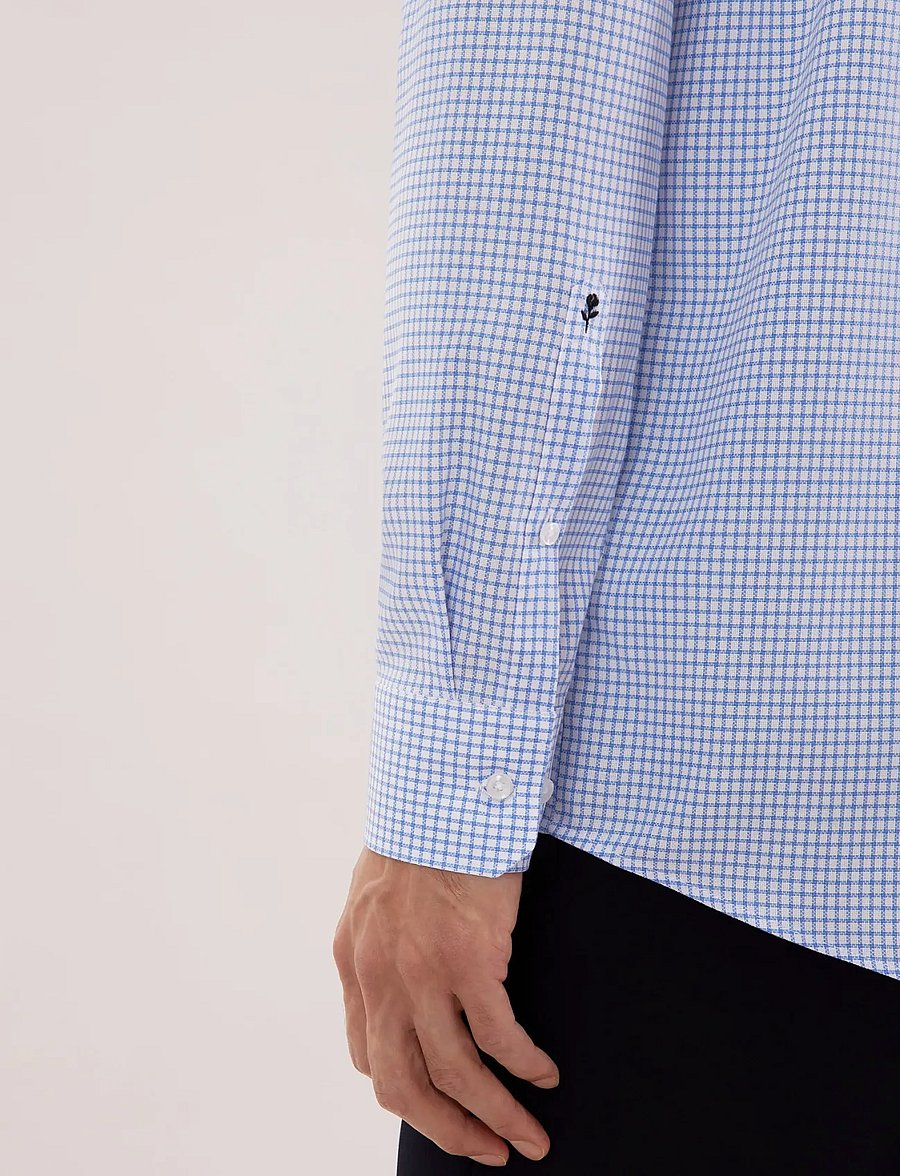 Seidensticker - Business shirt Regular - rutede skjorter - mid blue - 4