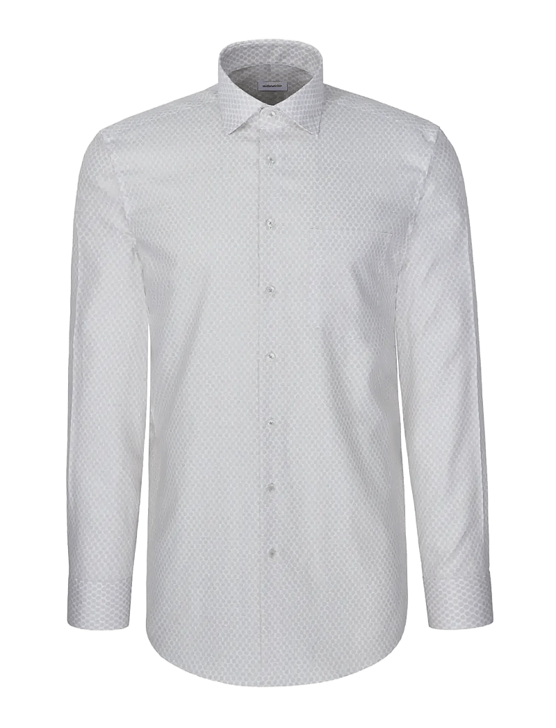 Seidensticker - Business shirt Regular - mønstrede skjorter - beige - 1